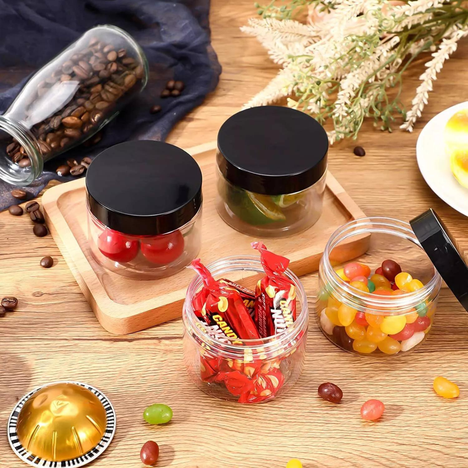 50x 20g/20ml Empty Jar Pot Face Cream Box Lip Balm Plastic Cosmetic Container