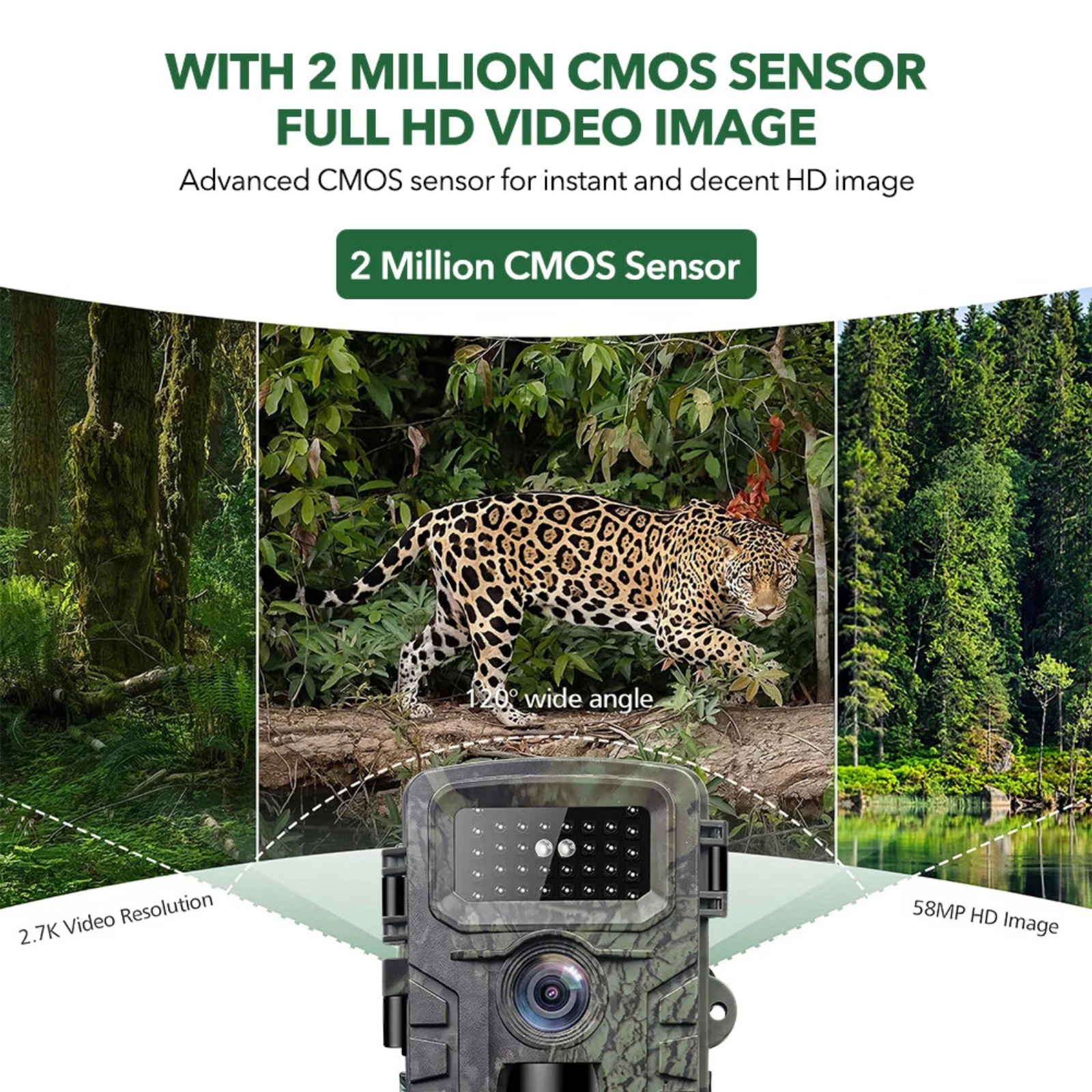 Outdoor Security Motion Cam Trail Hunting Camera 58MP Wildlife Game Night Vision