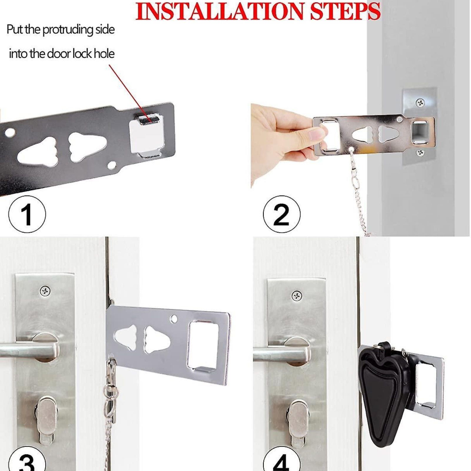 Safety Security Addalock Hotel Home Safe Lock Black Portable Door Lock Travel