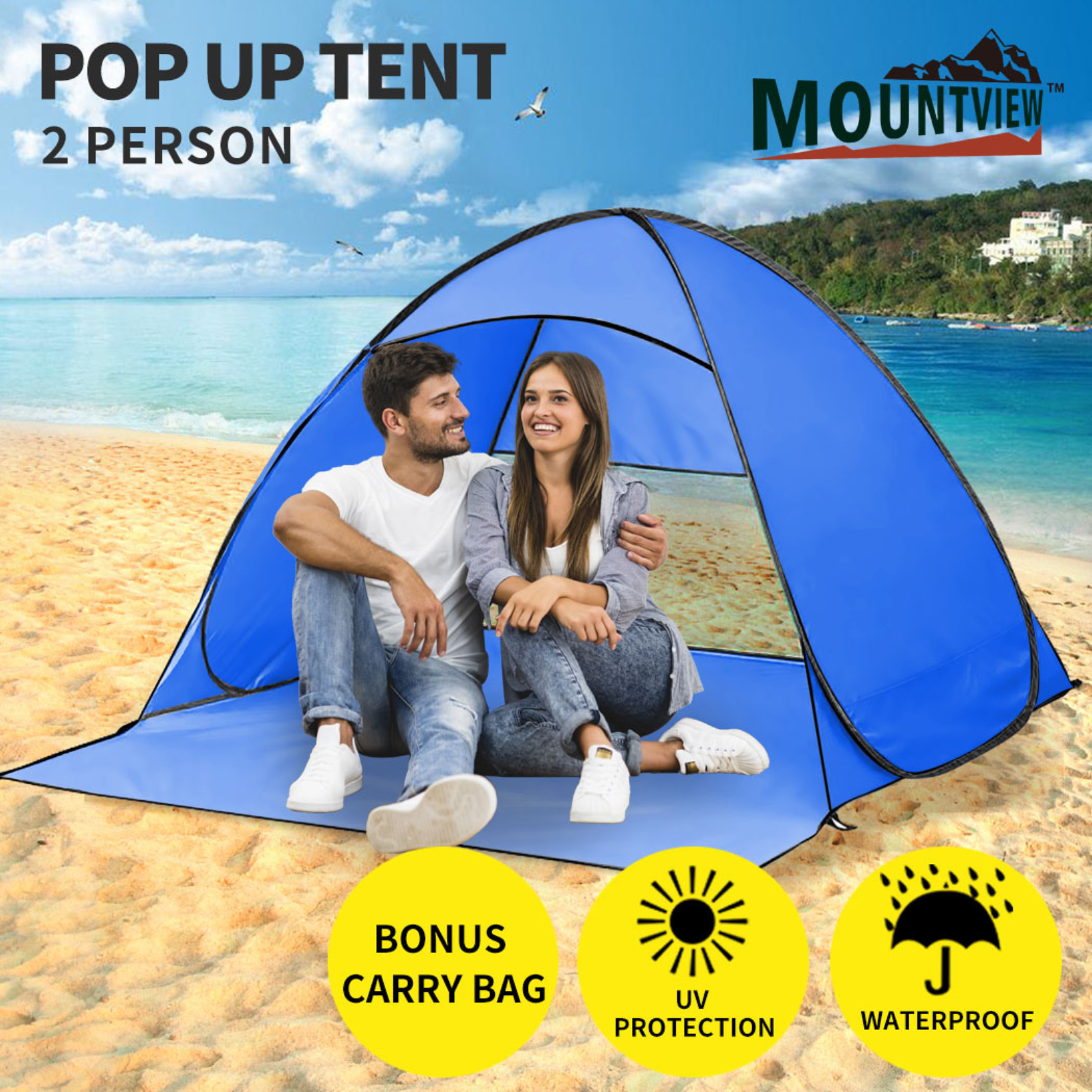 2 Person Shelter Beach Tent Camping Portable Hiking Tents Mountview Pop Up