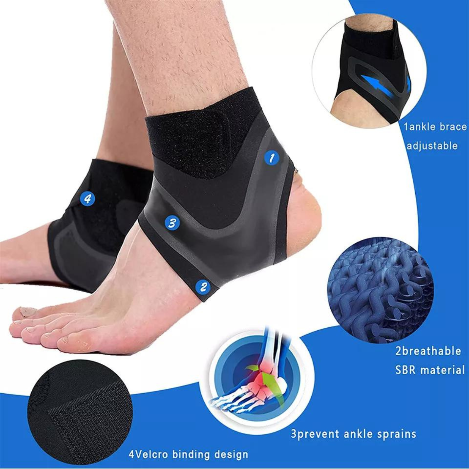 Right Medium Foot Wrap Sleeve Ankle Brace Support