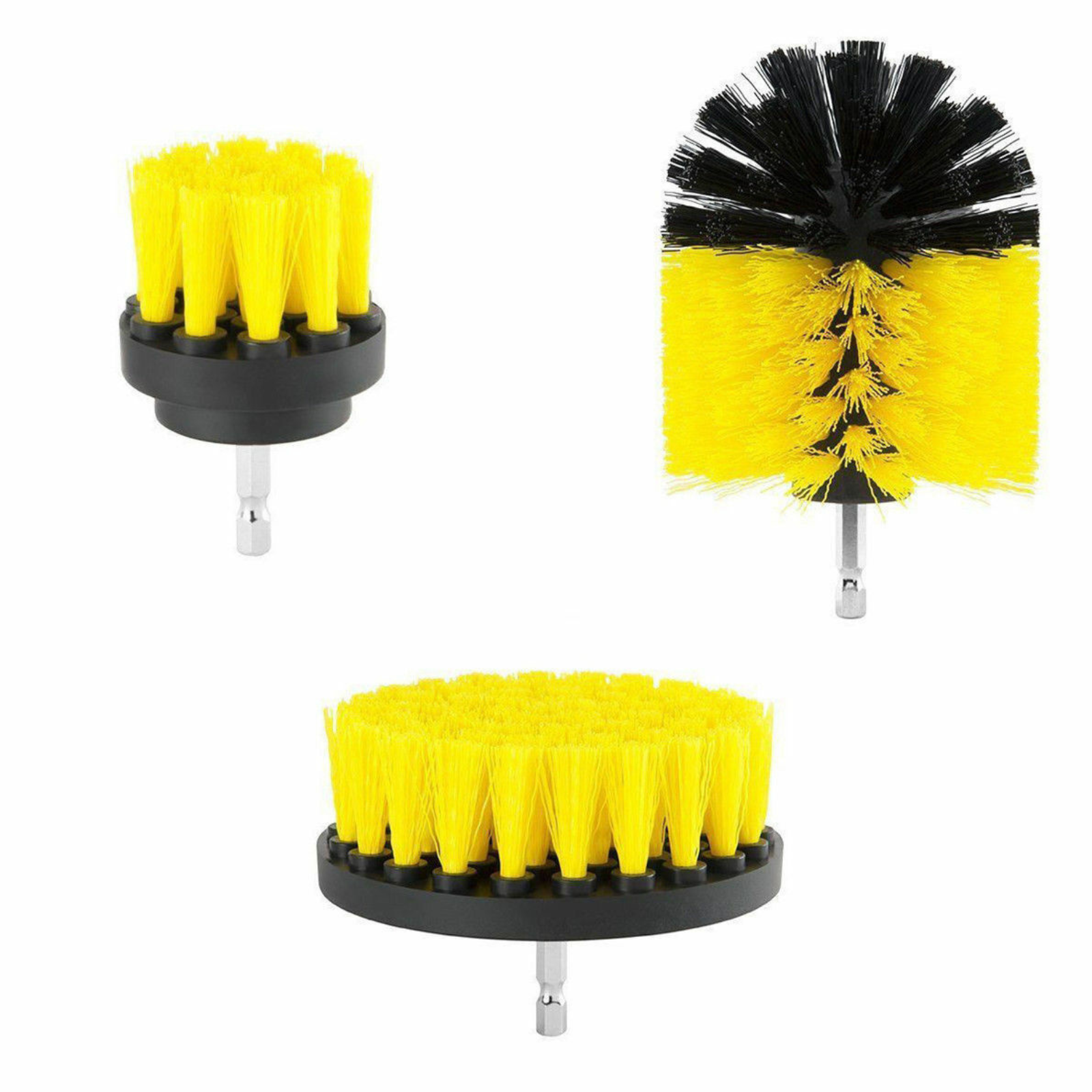 Brush Tub Cleaner Combo Tool Kit Grout Power Scrubber Cleaning Drill Yellow