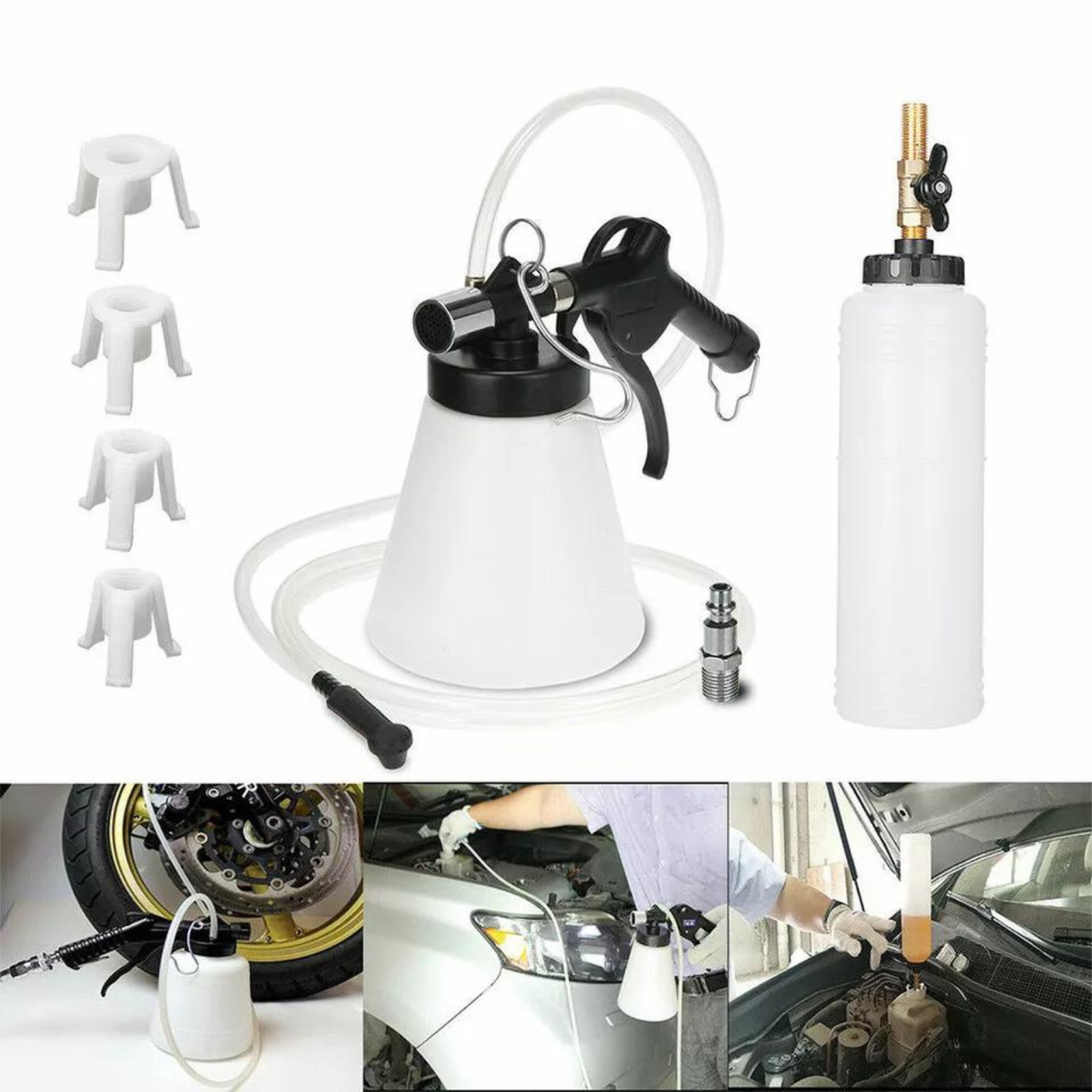Adapter Kit Bleeding Extractor Fluid Fill Air Brake Bleeder Clutch Vacuum