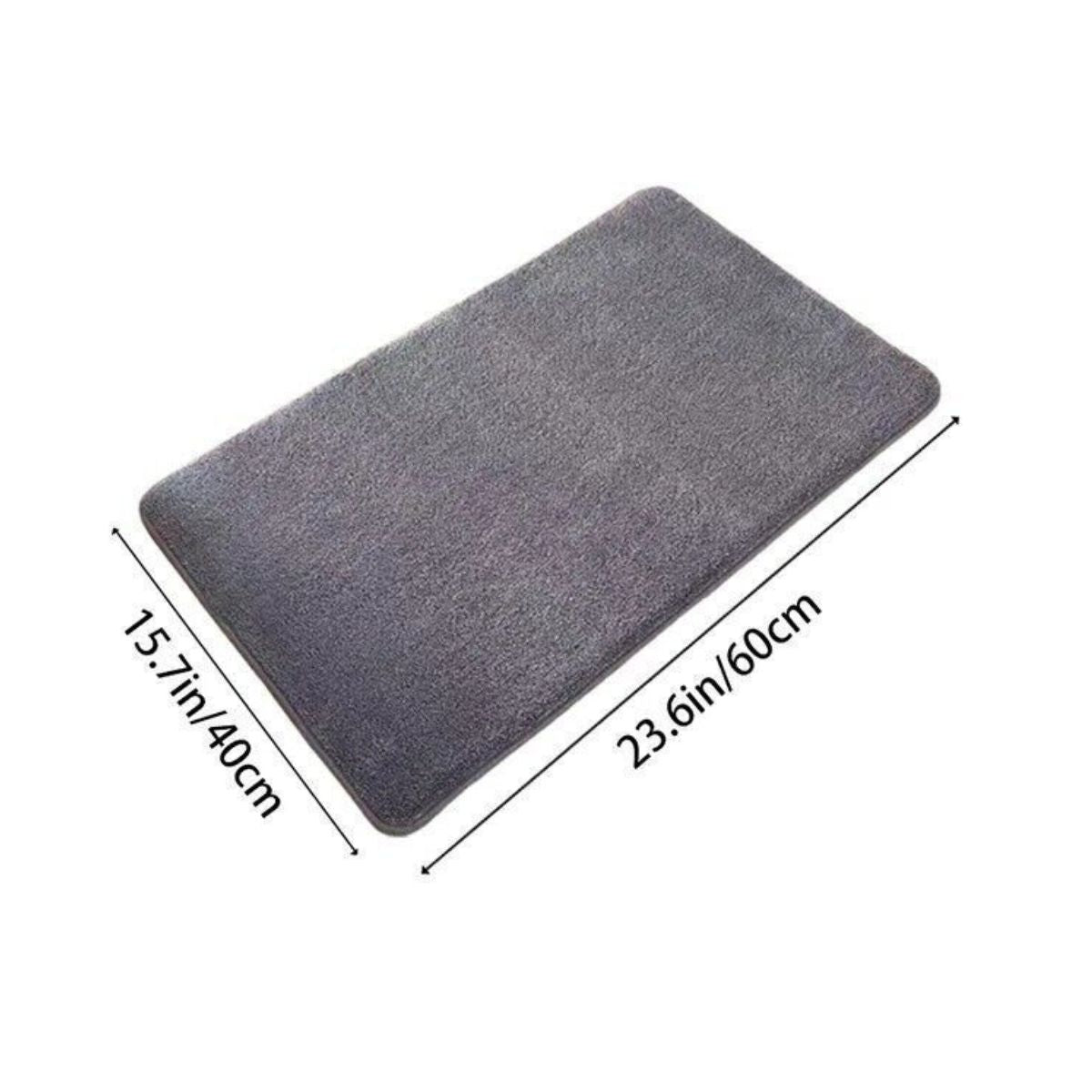 Bathroom Bath Mat Grey Shower Mat Rug Anti Slip Loofah 40x60cm Carpet Rug