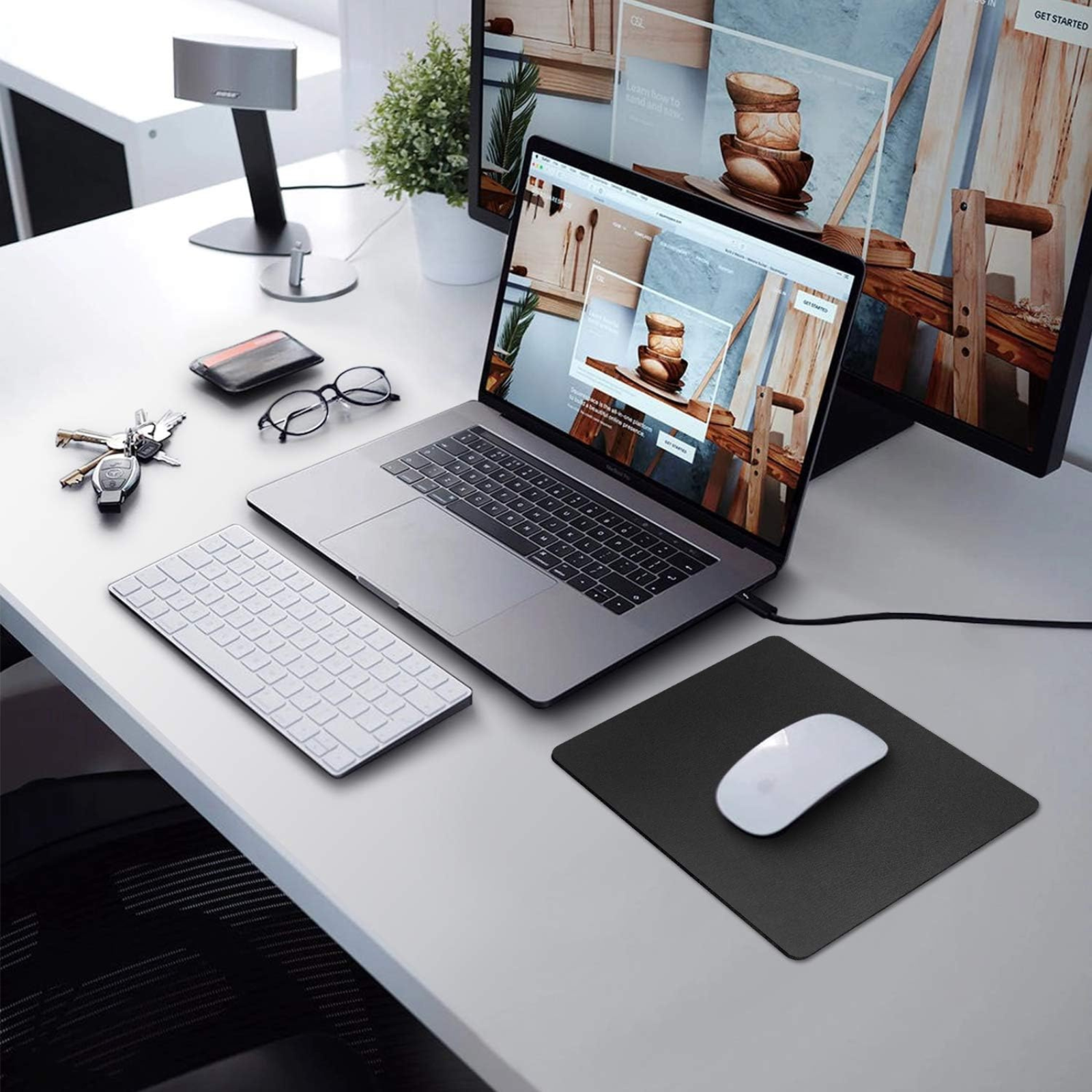 Non-Slip Gaming Desk Office Computer Laptop Mouse Pad Classic Black Mat