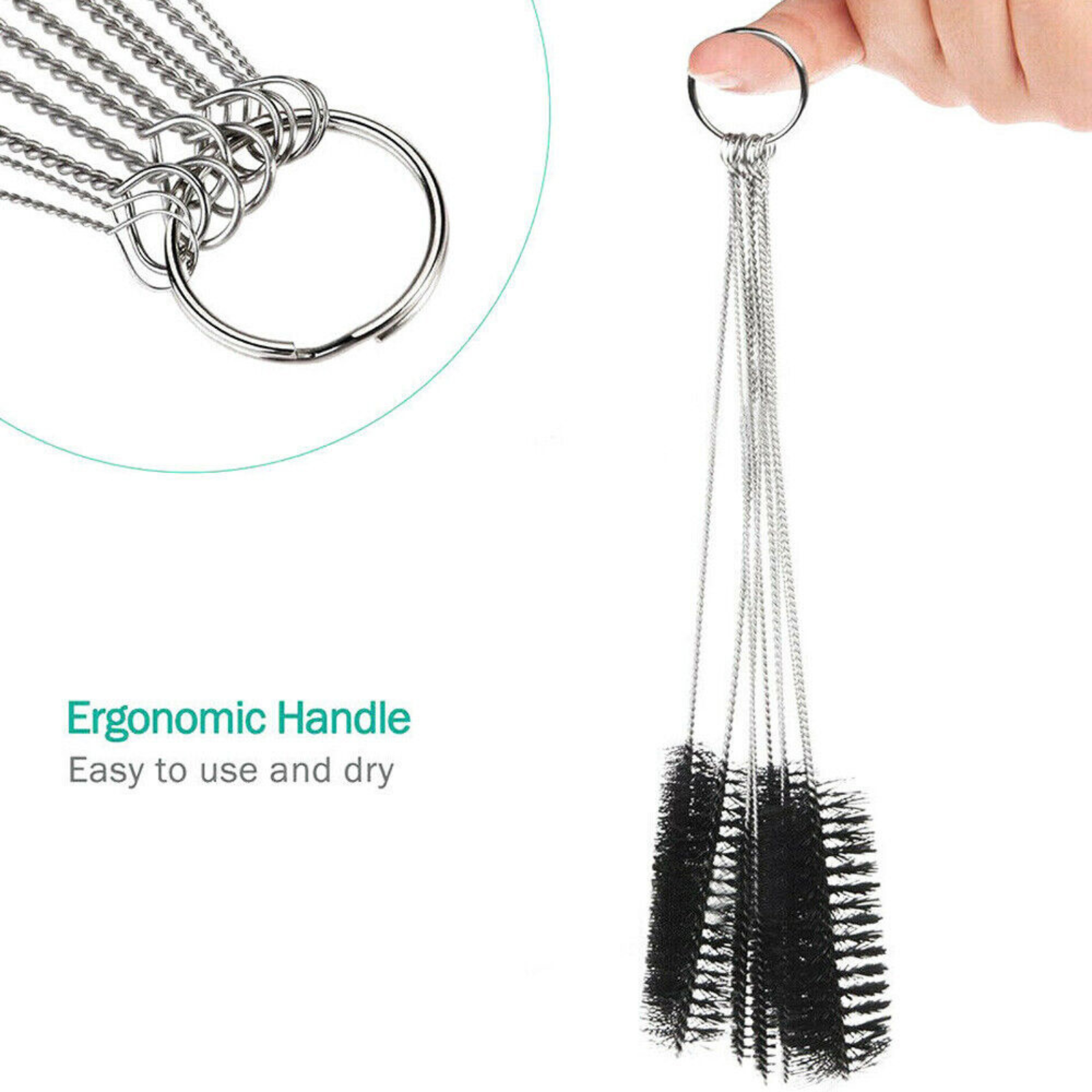 Cleaner Bottle Glass 10Pcs Nylon Straw Brush Set Tube Pipe Small Long Cleaning