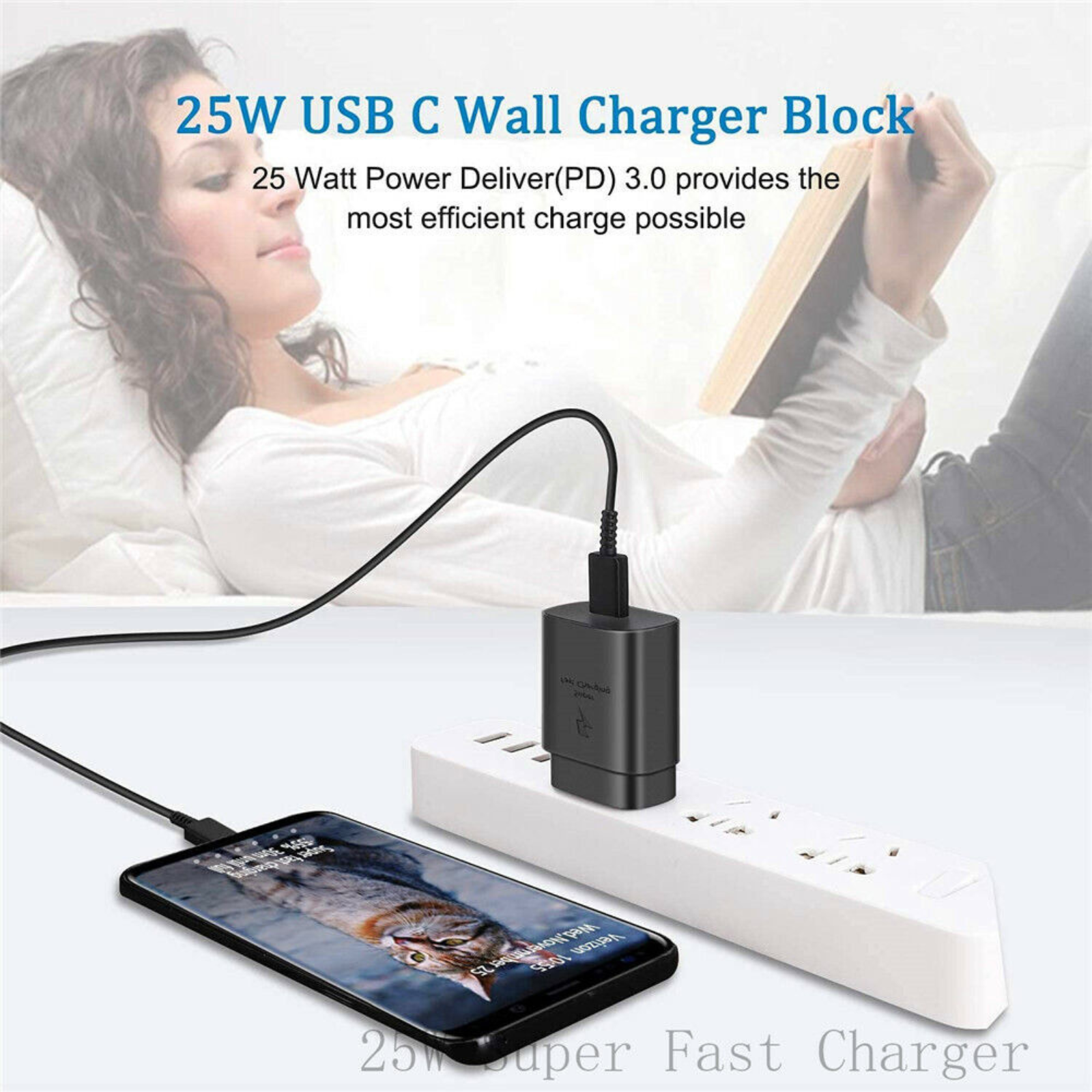 25W Super FAST Wall Charger Genuine Original Samsung For Note S8/10/S20/S20/S21+