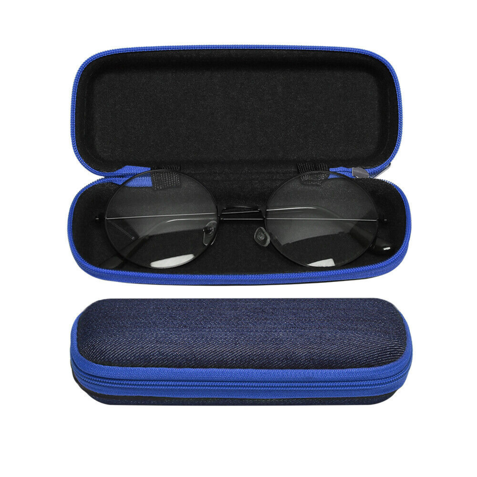 Blue Portable Glasses Protector Eyeglasses Sunglasses Hard Case Box Shell