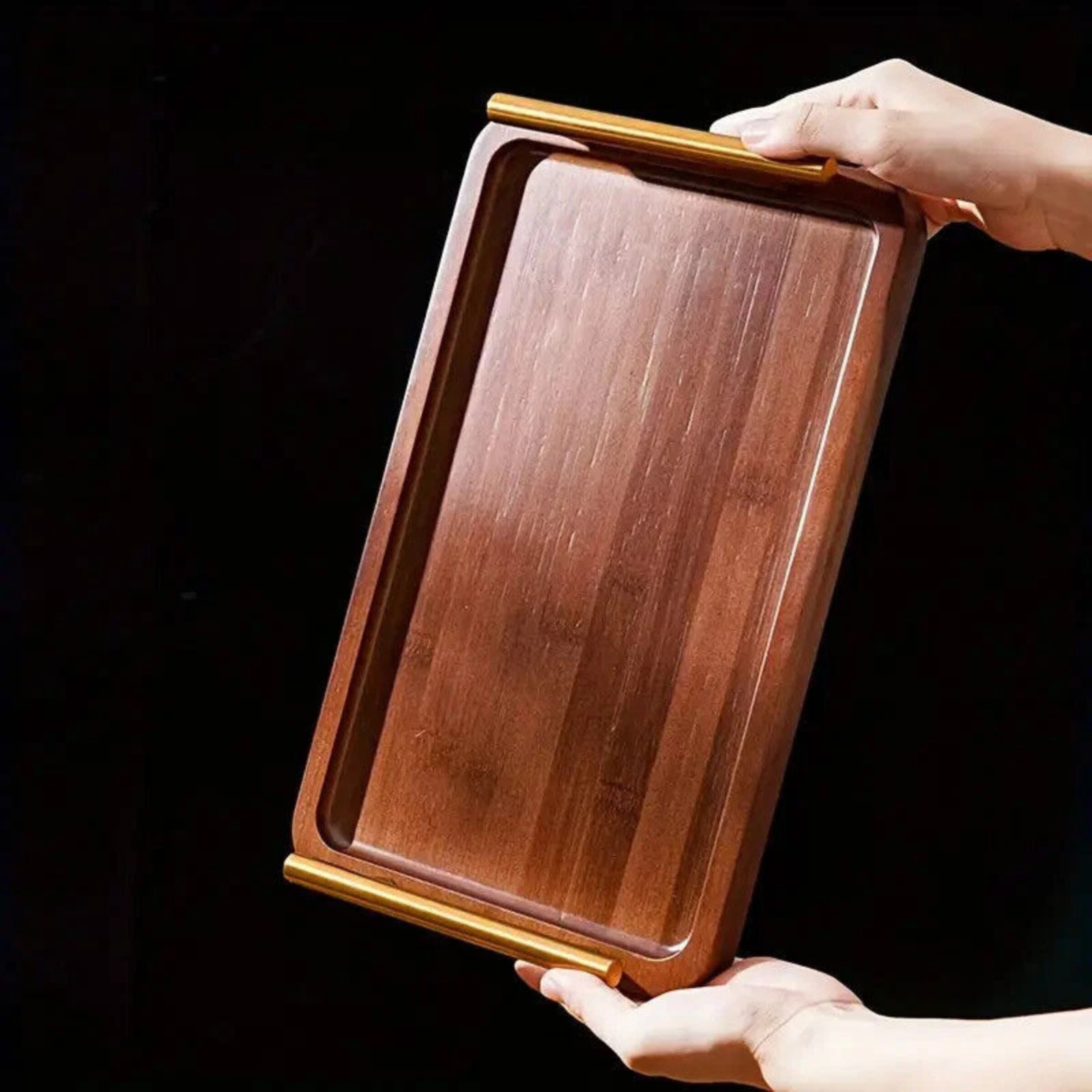 Rectangular Wooden Tea Tray Simple Household Elegant Natural Bamboo Style