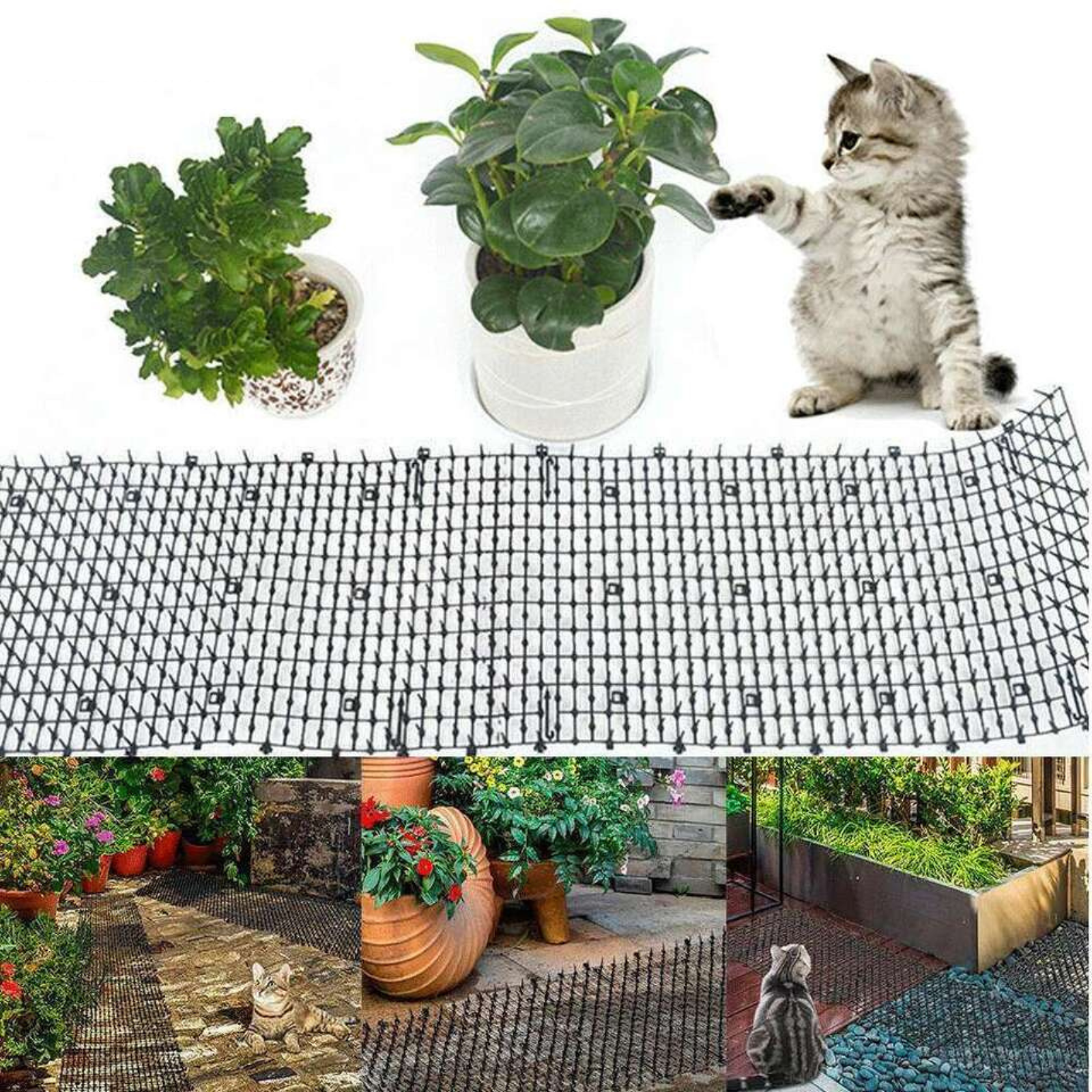 Garden Protector Keep Away 4M Cat Scat Mat Spikes 400x30cm Anti-Cat Animal