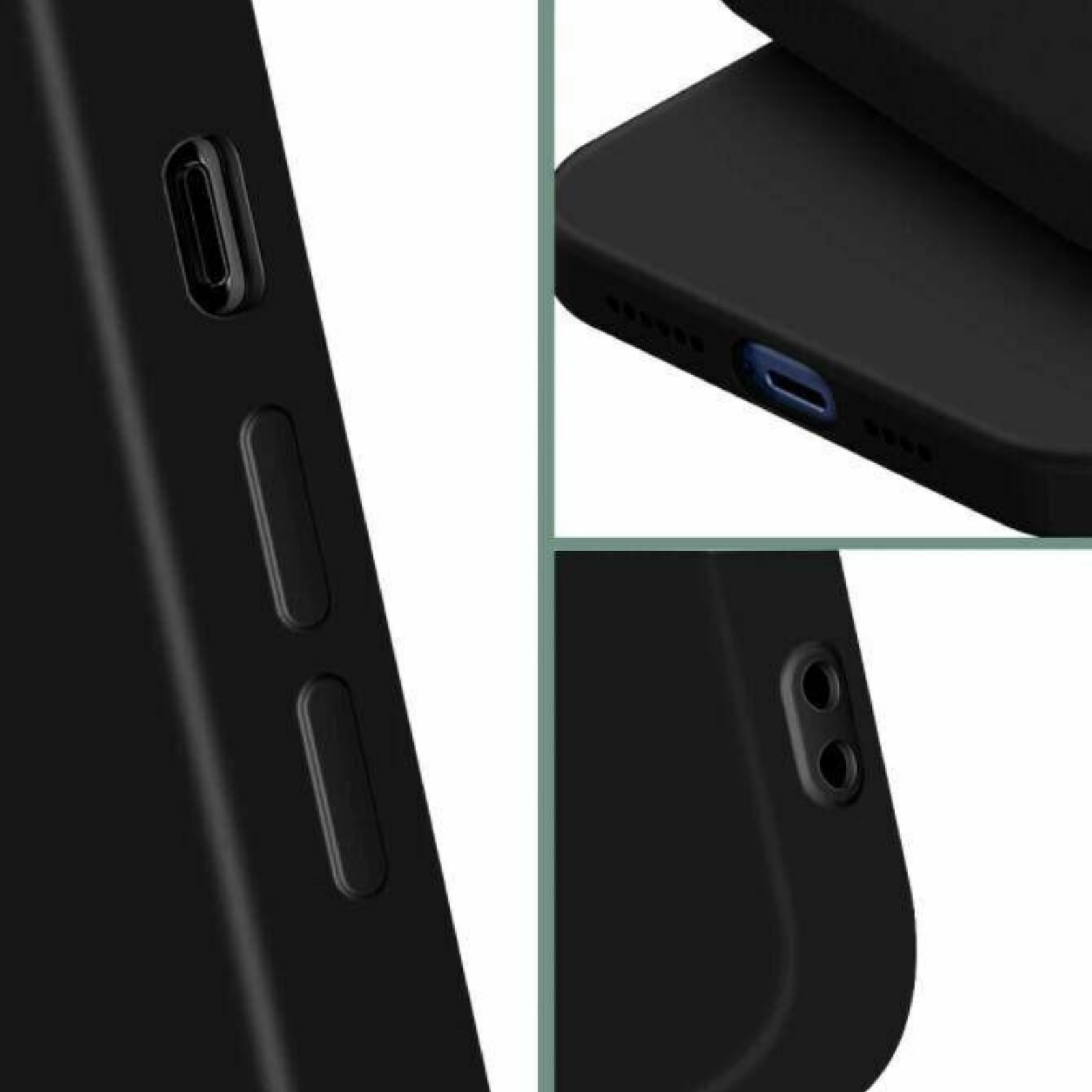 Case Cover For Apple Shockproof Silicone Case iPhone 15 Pro Max Black