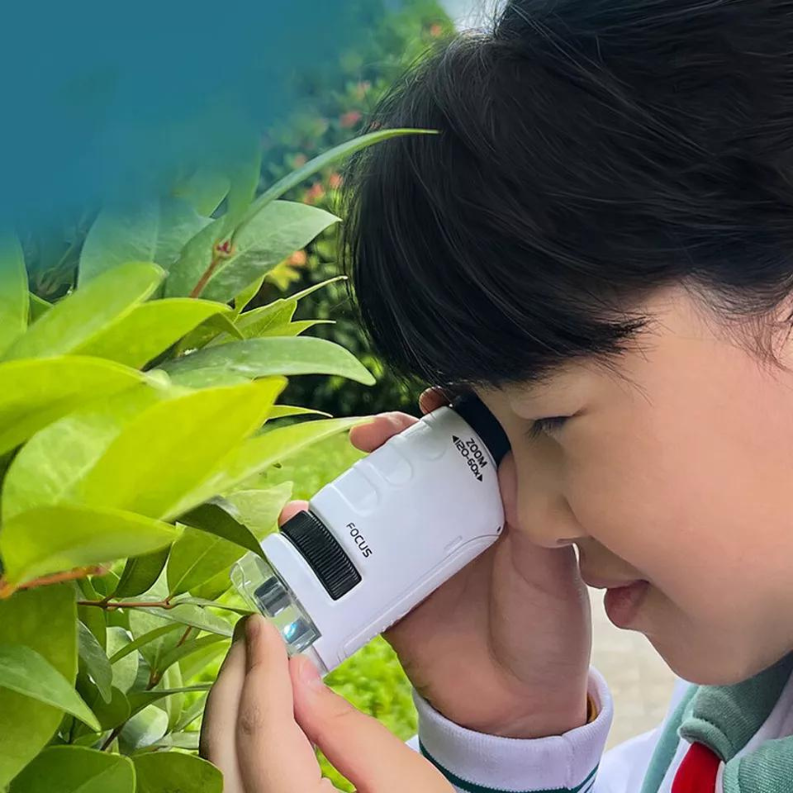 Portable Pocket Microscope Minilabsters Miniscope Kids, 60x-120x White