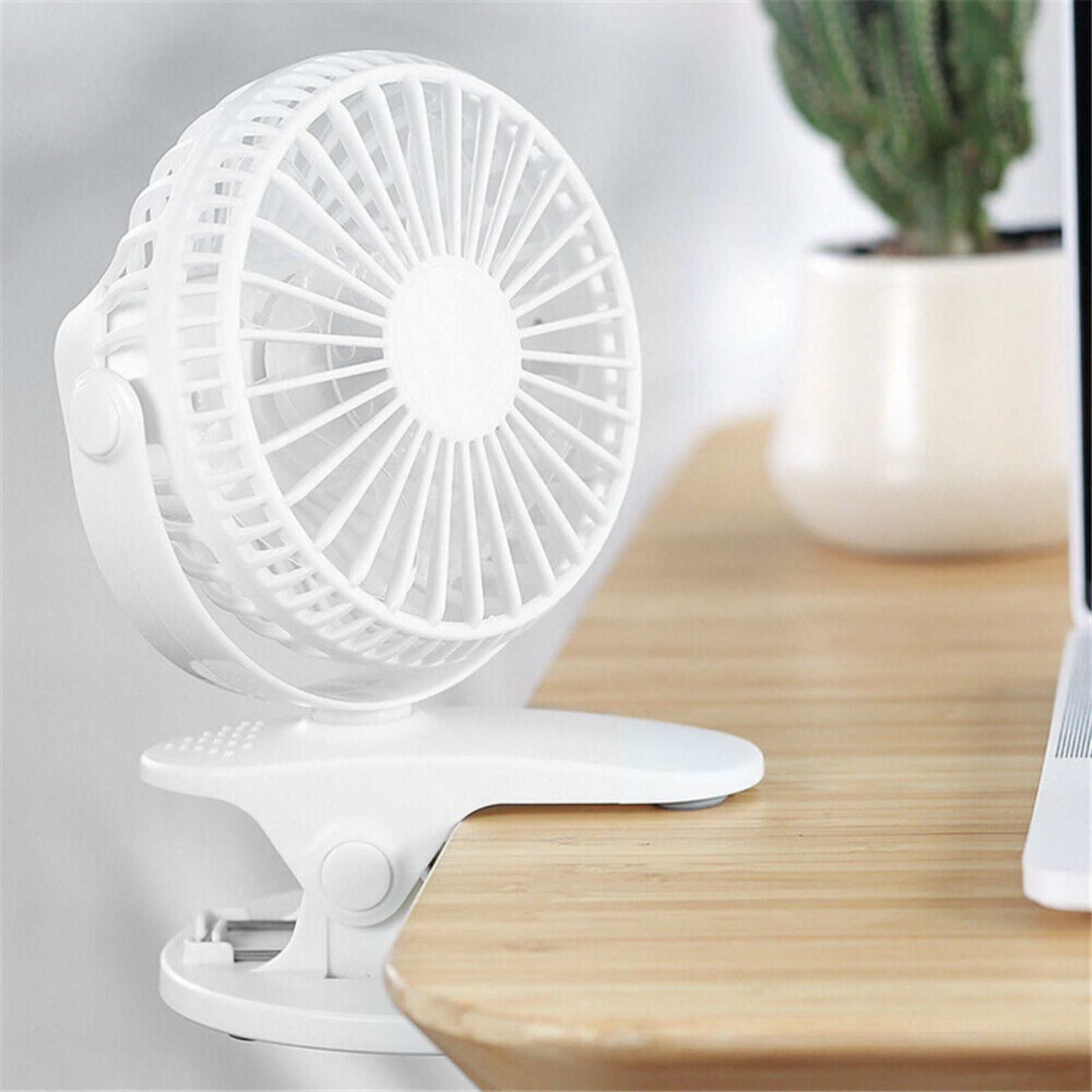 Rechargeable Clip On Desk Portable 360° Mini Fan Travel USB Pram Car Cooling Fan