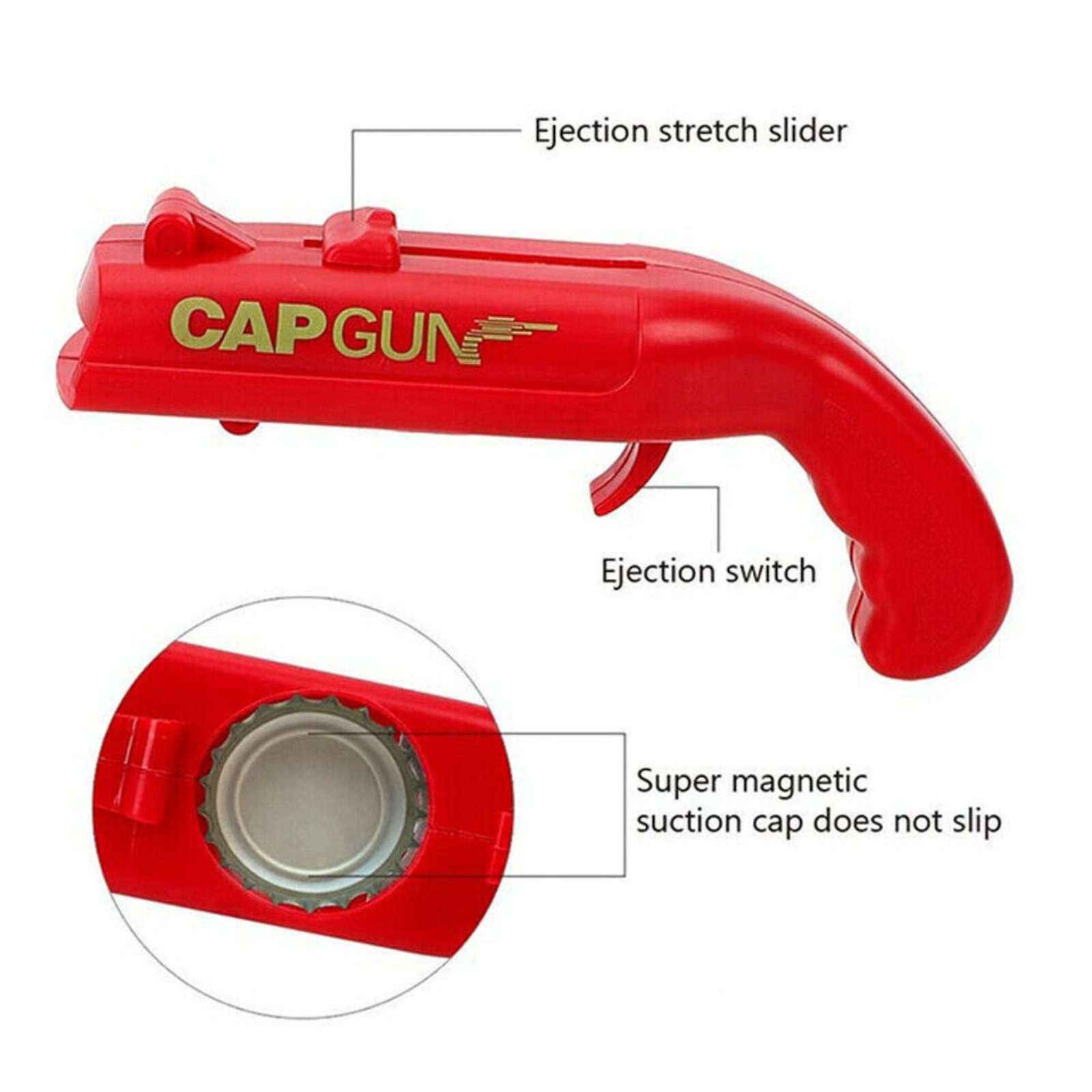 Red Plastic Shooter Opener Beer Bottle Launcher Drinking Game Cap for Party