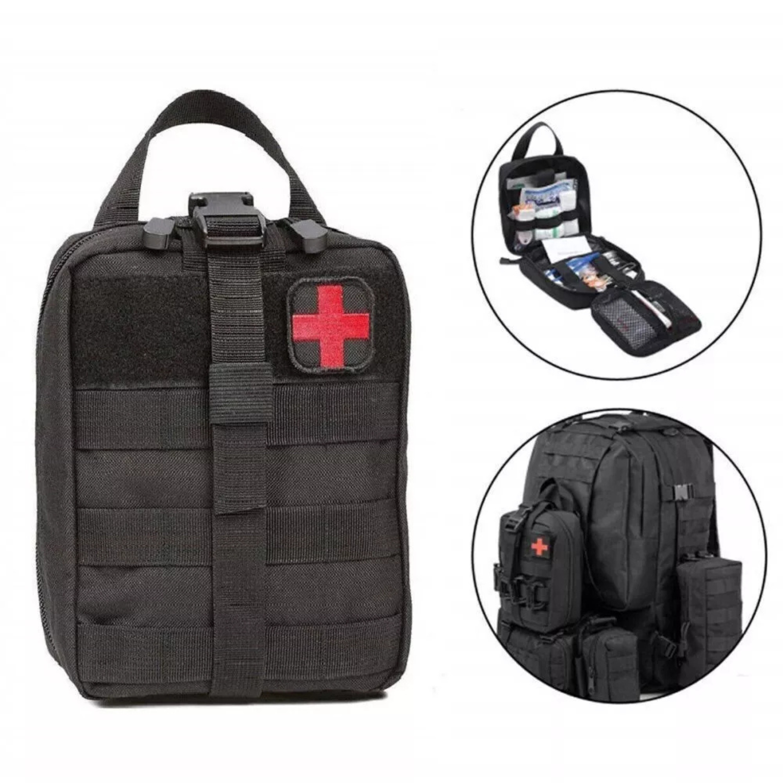 Black Emergency Survival Safety Bag First Aid Kit Tactical Molle Medical Pouch