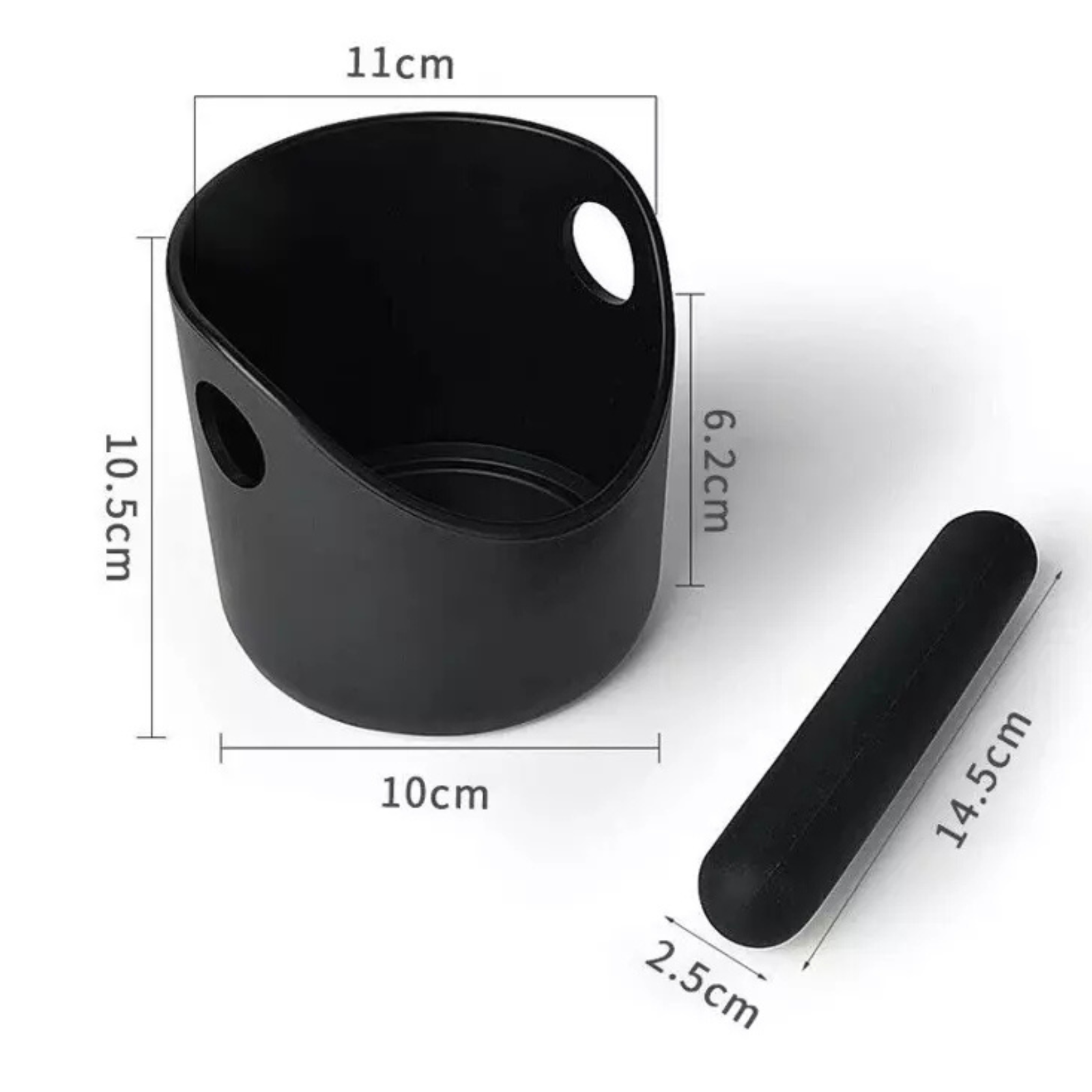 Box Tamper Tube Bin Black Bucket Coffee Waste Container Grinds Knock