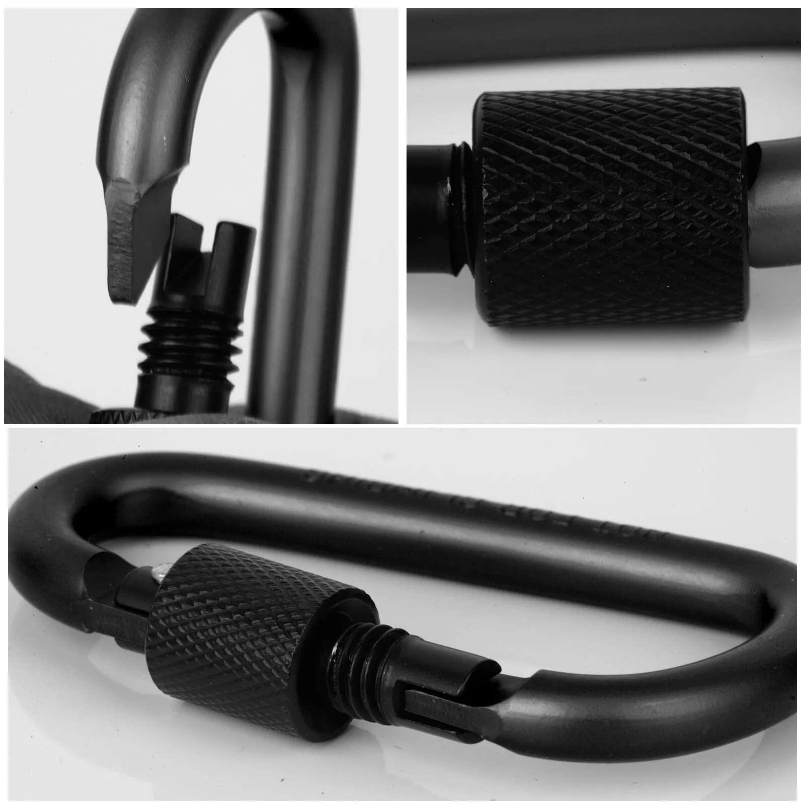 Key Chain Clip Lock Camping Keyring D-Ring Screw Aluminum Snap Hook Carabiner 5x