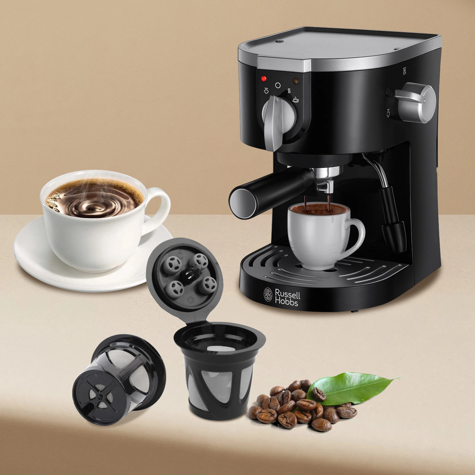 4 Pieces Refillable Coffee Pods Compatible Reusable Capsule Filter Set