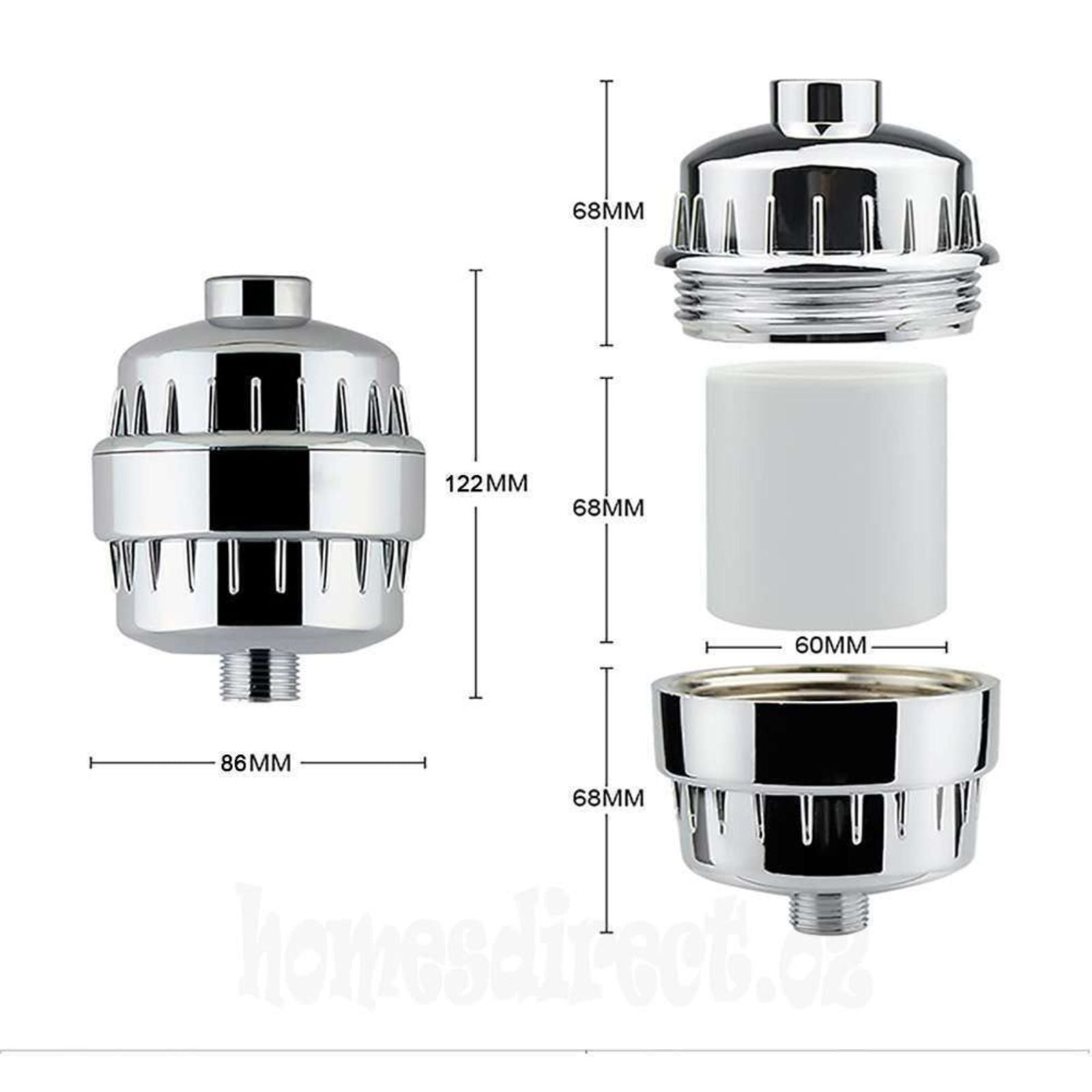 Shower Head Filter 20 Stage Hard Water Purifier Bath 2 Filters Chlorine Odors