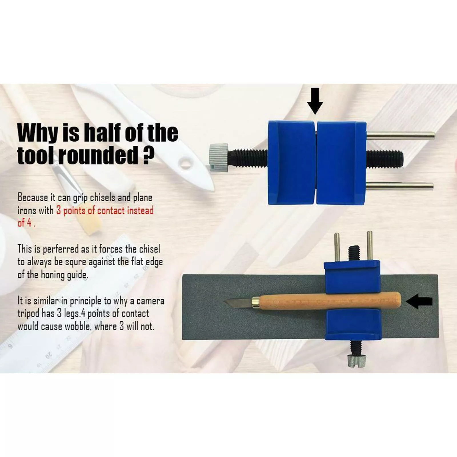 lane Iron Planers Blade Sharpening Chisel Metal Honing Guide Angle Jig Tool