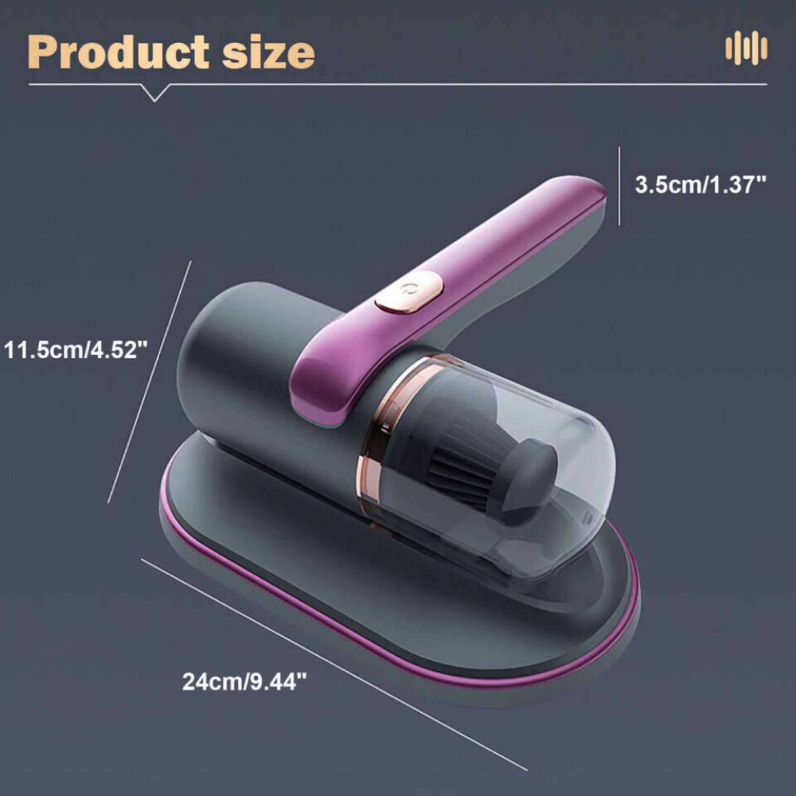 Wireless Dust Mite Remover Purple Handheld Vacuum Cleaner for Mattress Sofa Bed