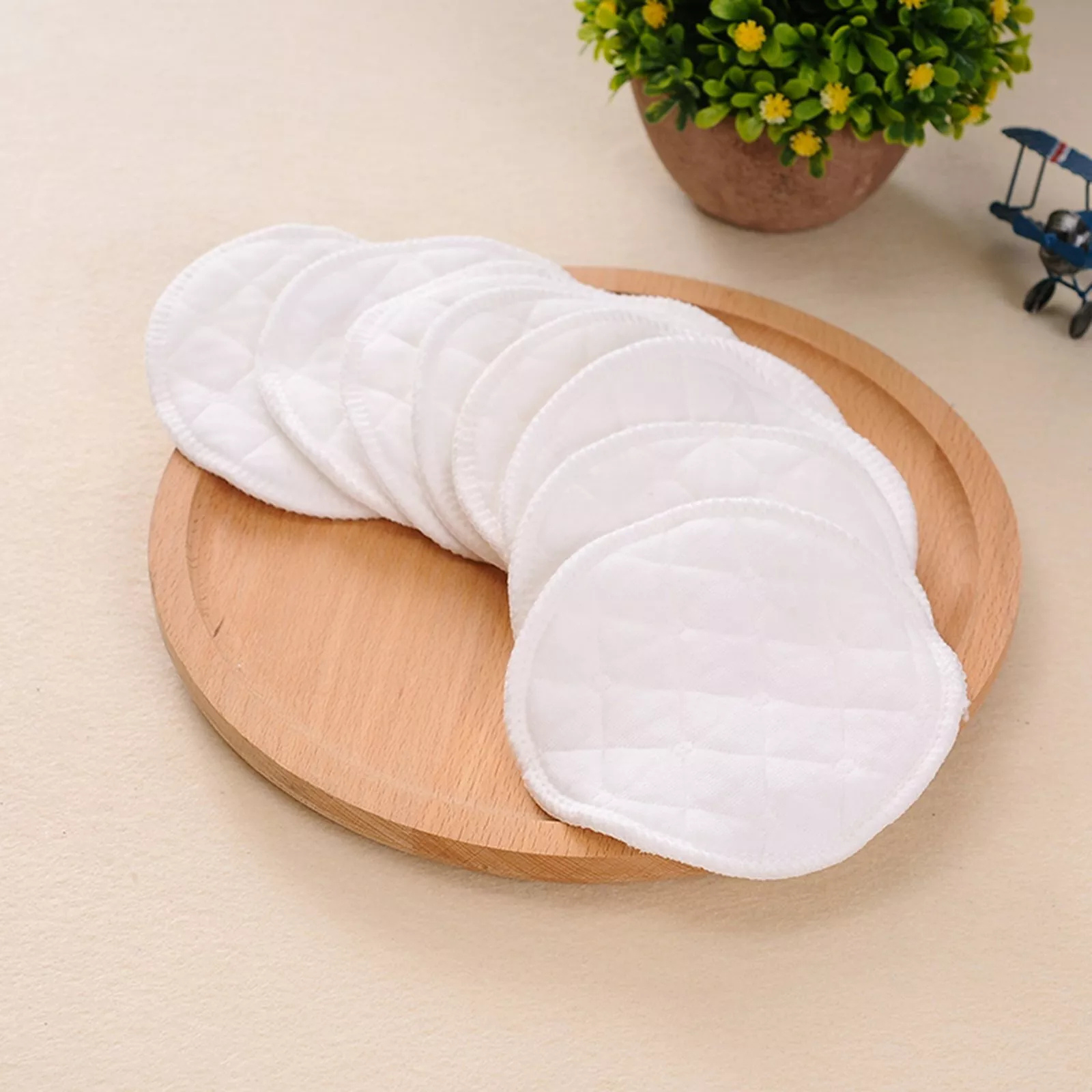 White Pads Organic Plain Washable Pads 40PCS Bamboo Reusable Breast Pad