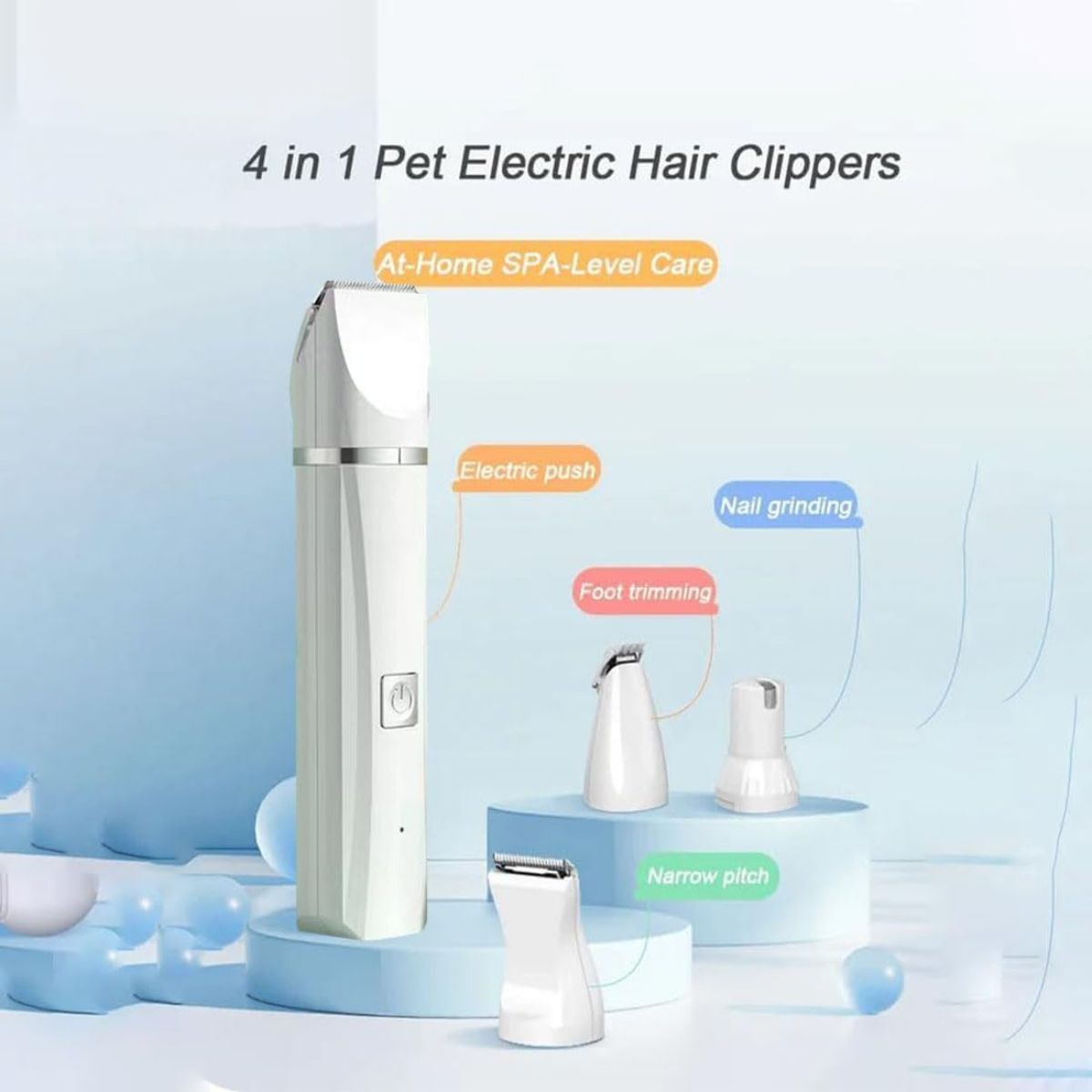 Grooming Kit Pet Electric Shaver Professional Trimmer Pet Cat Dog Clippers White