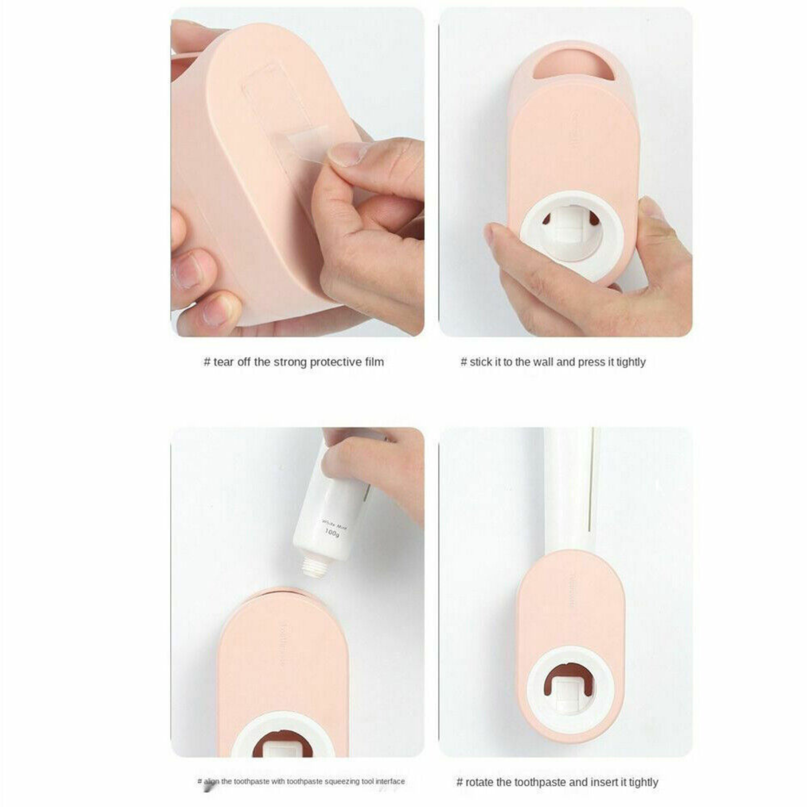 Wall-Mounted Rack Bathroom Toothbrush Holder Automatic Toothpaste Dispenser