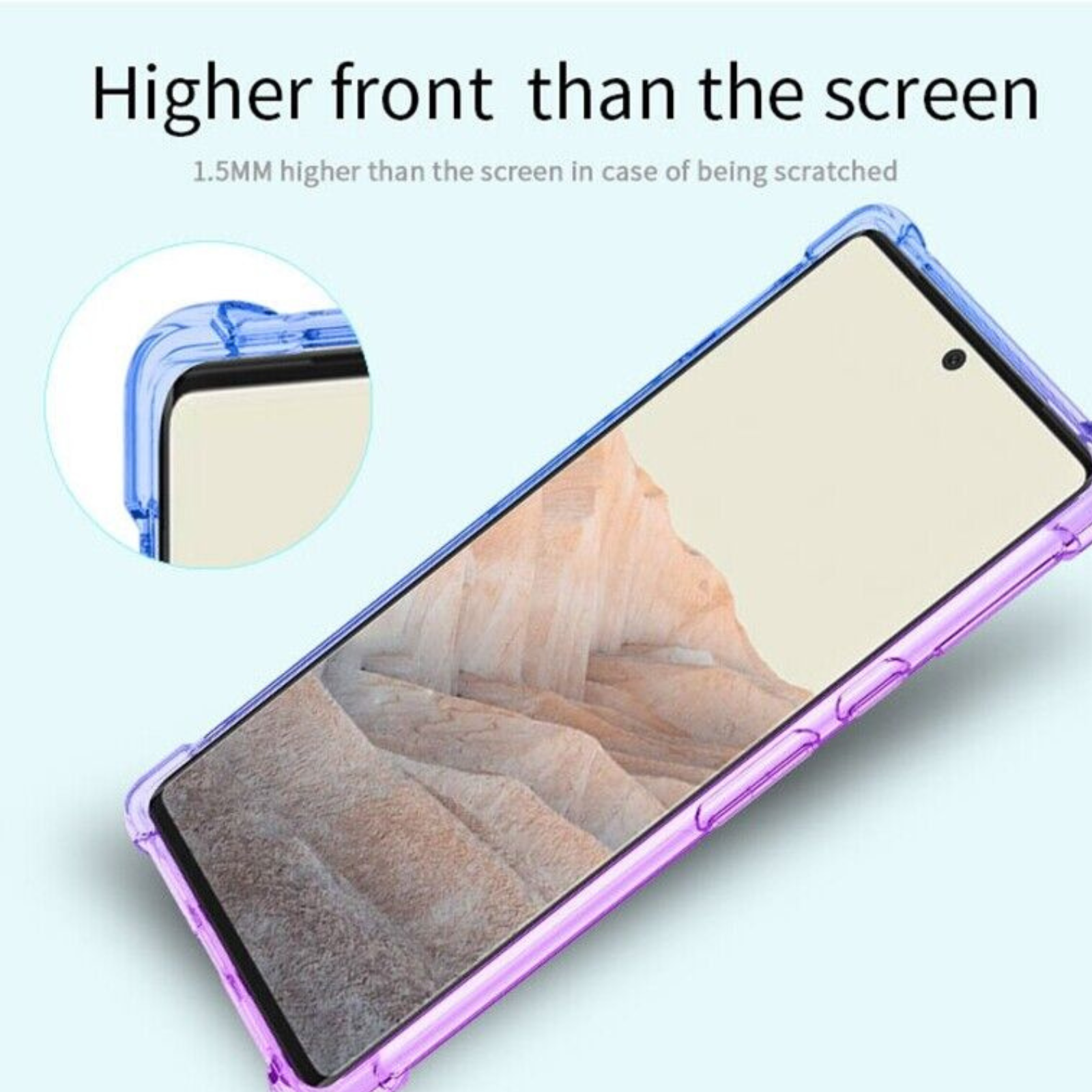 Pixle 8 Pro Luxury Shockproof Aurora Gradient Clear Case Cover