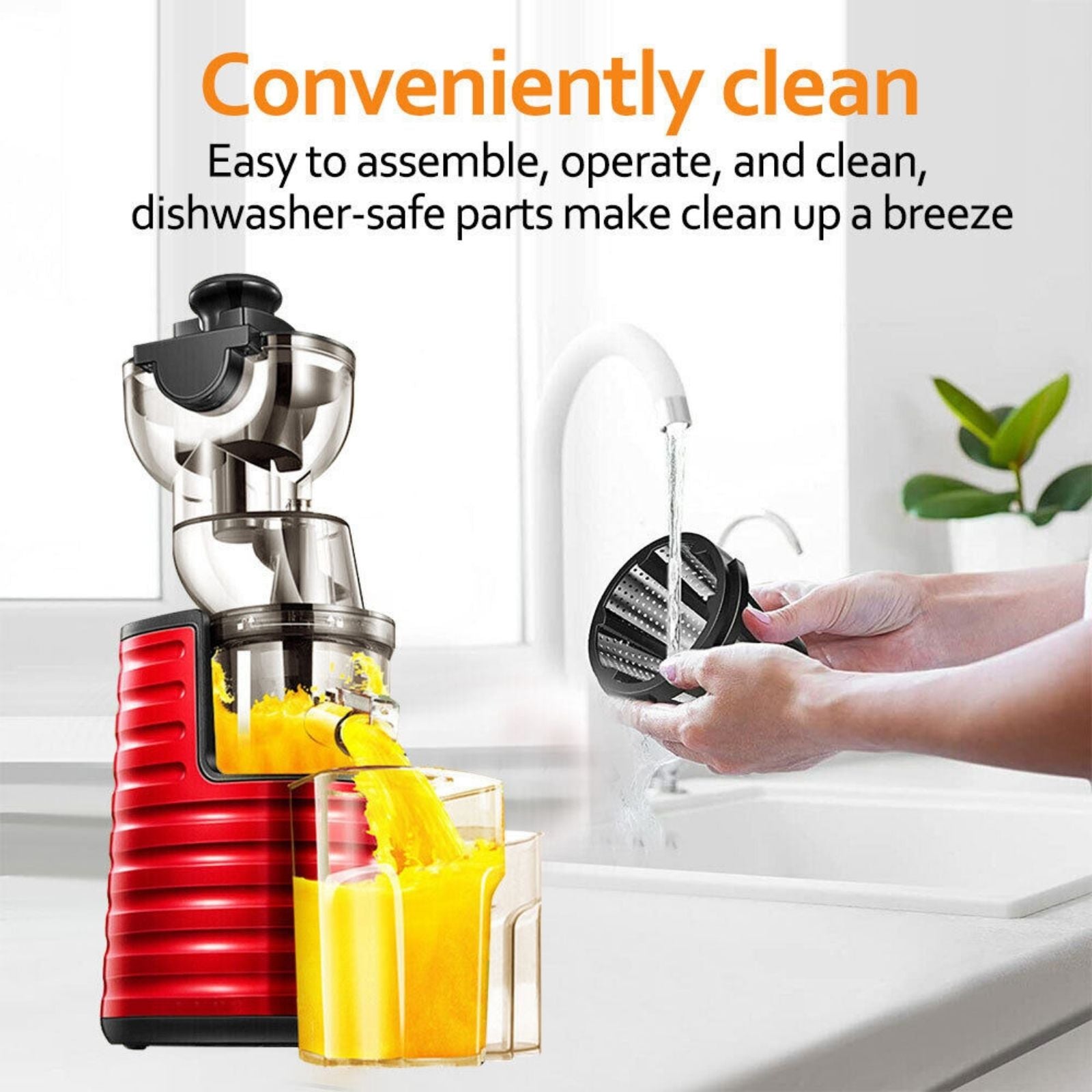 Wide Mouth Vegetable Processor Professional Whole Fruit Cold Press Slow Juicer