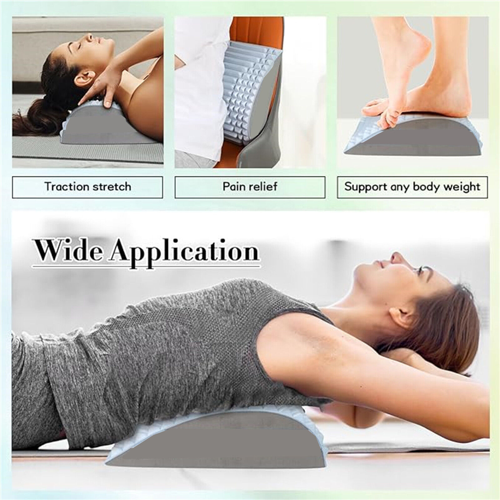 Neck And Back Stretcher Cracker Lumbar Stretcher Refresh Pain Relief Black