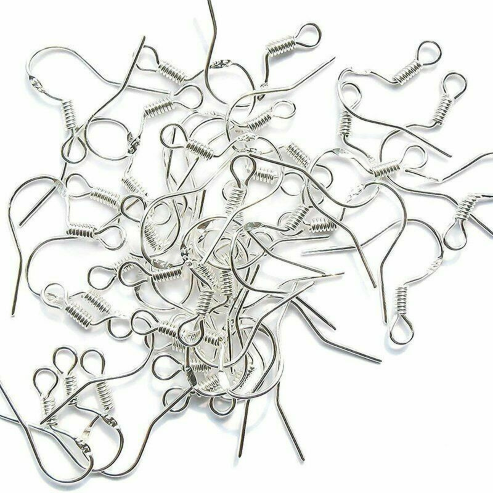 100pcs Hypoallergenic Ear Wire DIY Earrings 925 Silver Earring Hooks
