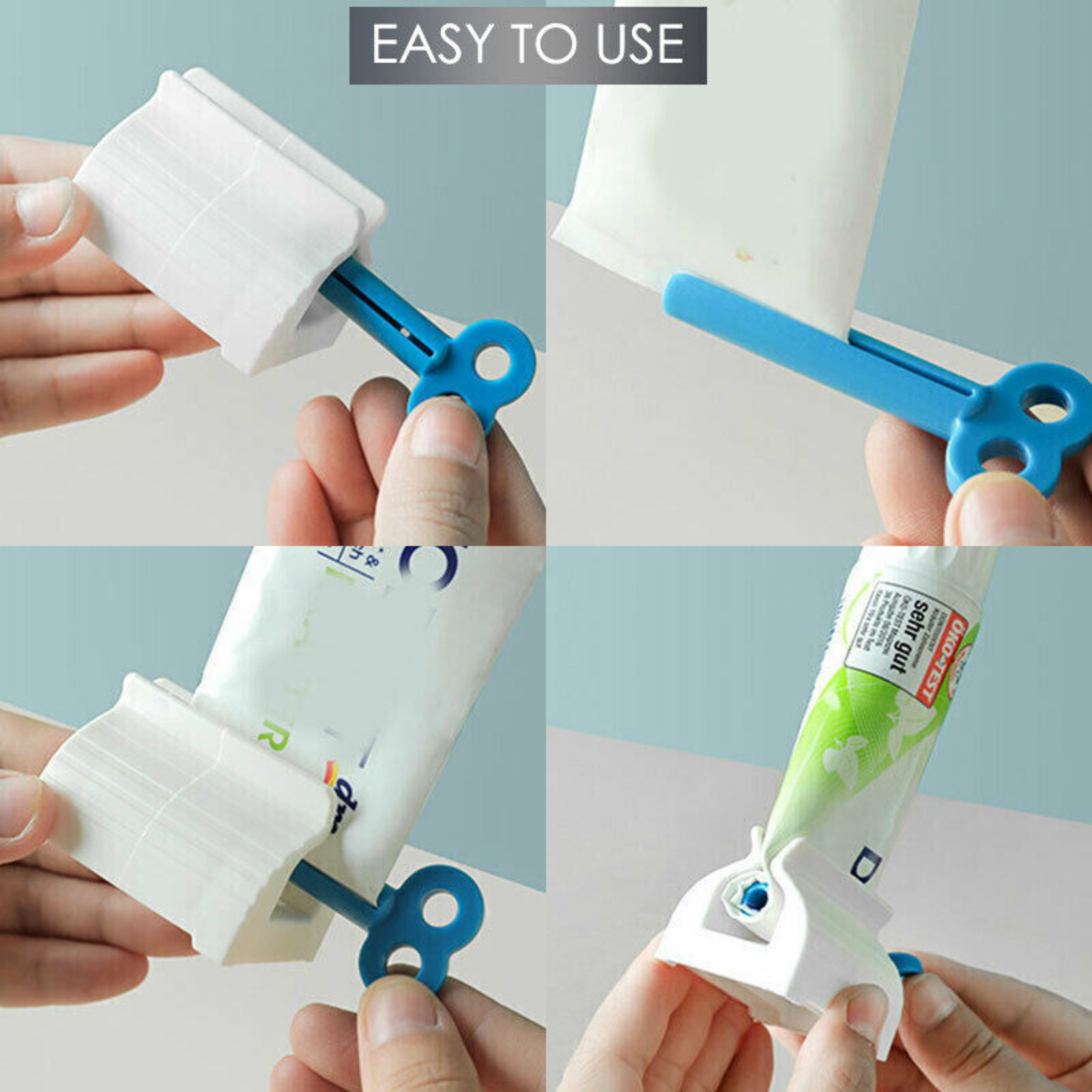 Easy Stand Rolling Holder 3PCS Toothpaste Squeezer Dispenser Seat Bathroom Tube