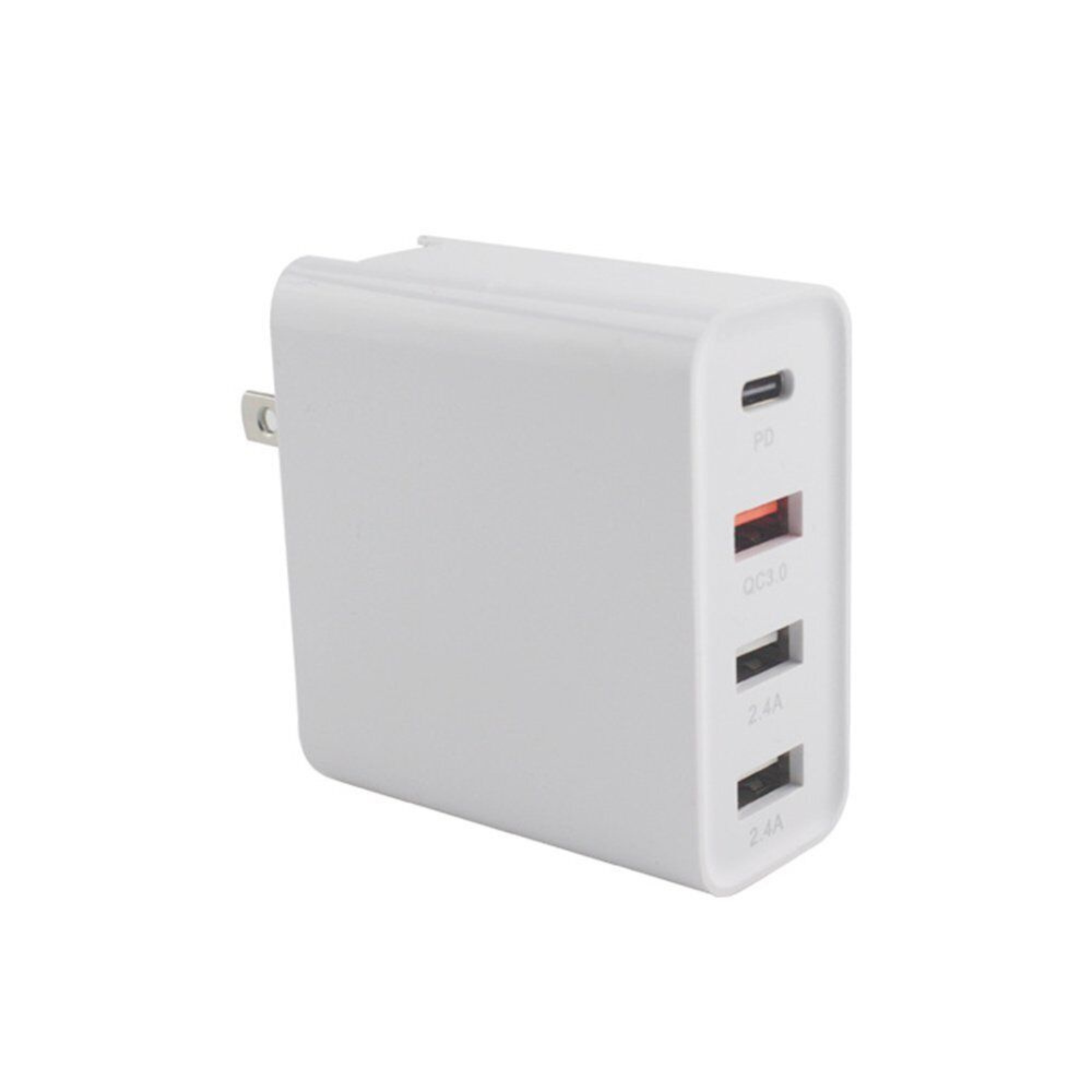 4 Port Fast Charging Charger Multi USB QC3.0 48W PD Type C Wall Adapter White