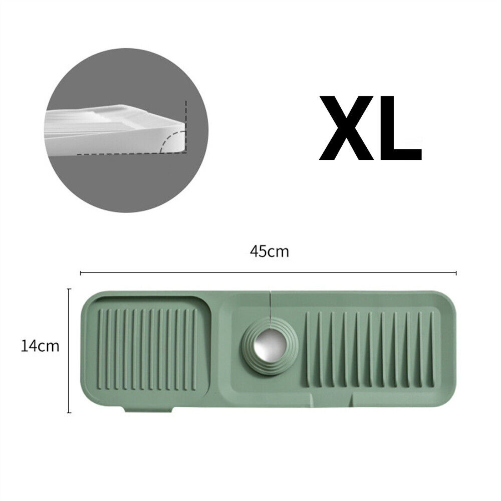 Green Sink Draining Pad Silicone Faucet Mat For Kitchen Sink - Splash Guard