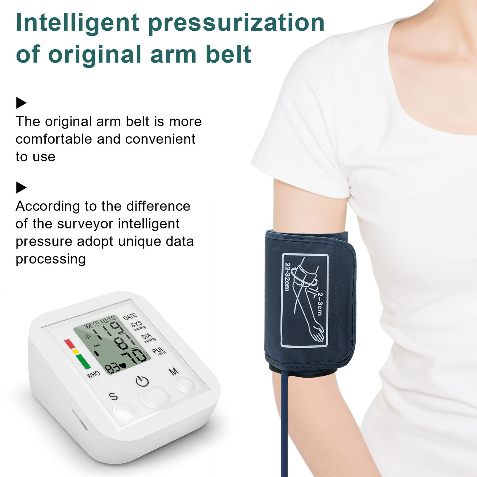Portable Heart Rate Meter With Memory New Digital Arm Blood Pressure Monitor