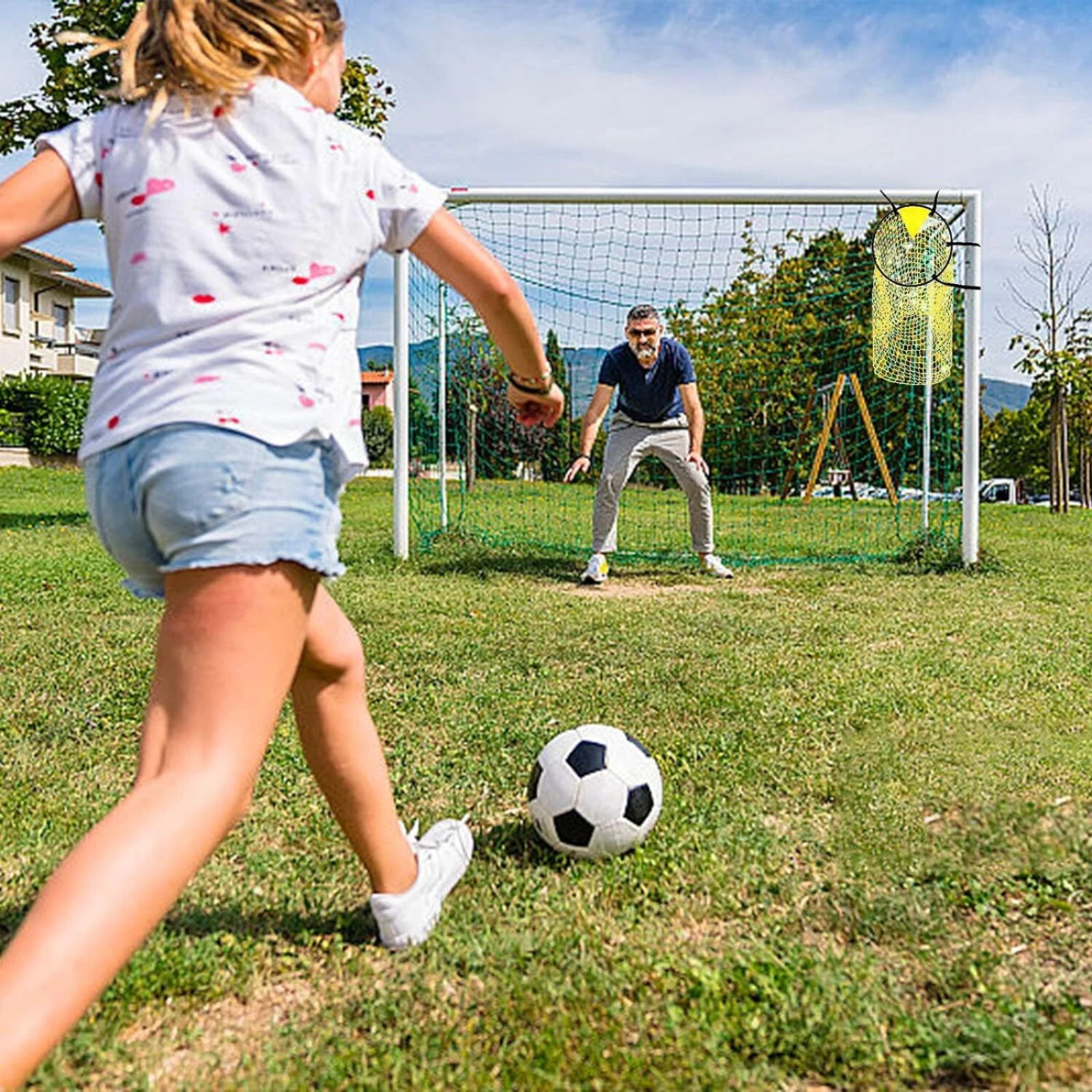 Football Soccer Target Goal Net 2x Practice Training Outdoor Fun Game Set