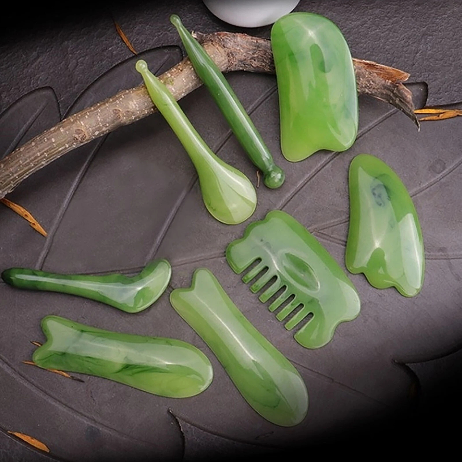 Massager Tool Scraping Stone Natural Guasha Facial Jade Face Body Gua Sha Board