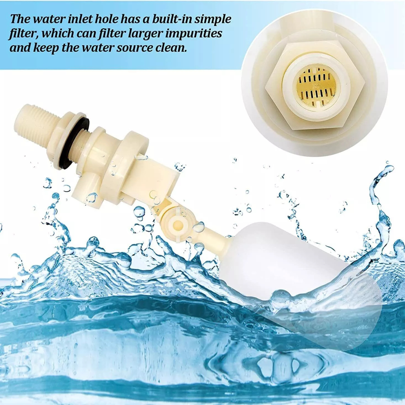Float Ball Adjusting Tank Trough Pool Spa Automatic Water Level Control Valve 3x