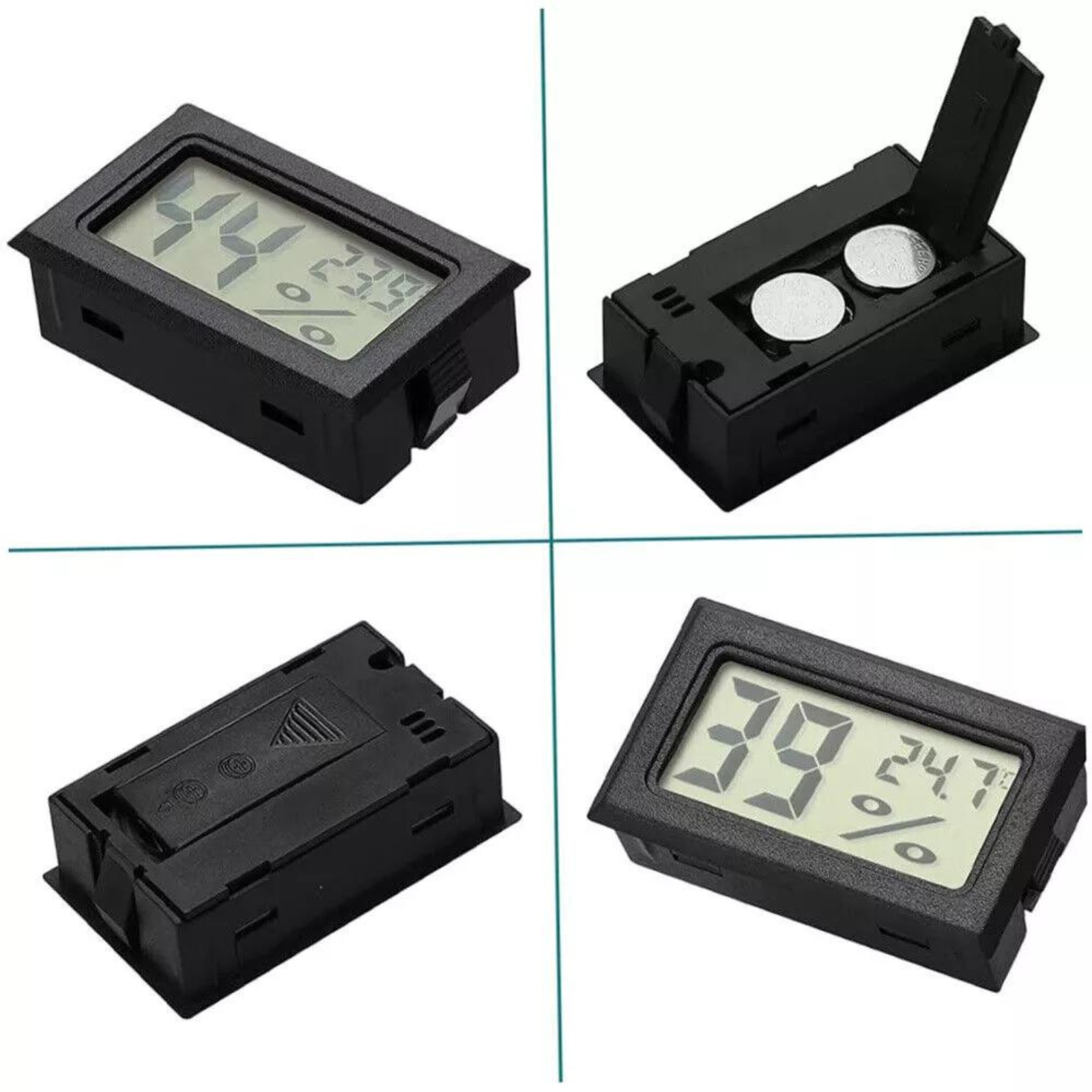 Humidity Meter Tester 5x Digital Hygrometer Temperature Thermometer Reptile Blck