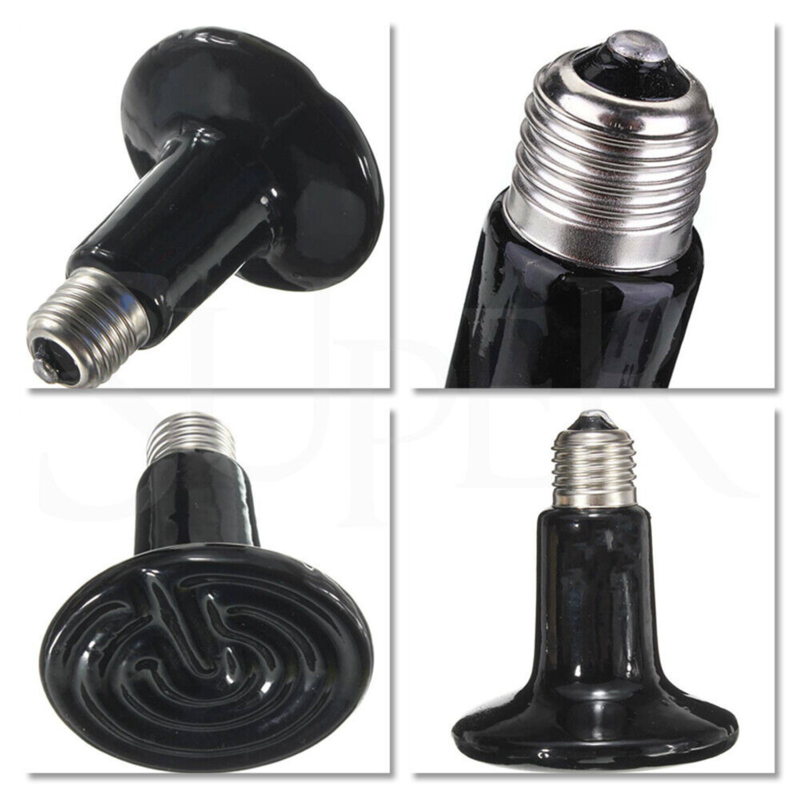 Heat Lamp Bulb With Holder Infrared Ceramic For Reptile Pet Brooder Home