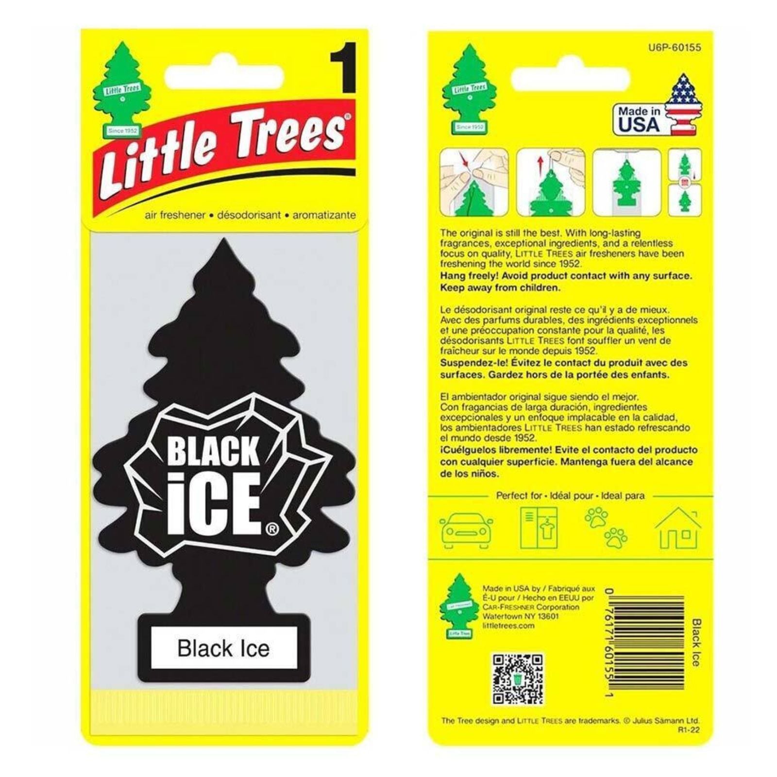 Air Freshener Black Ice 24pcs Little Trees Home Office Uber Car Truck Taxi