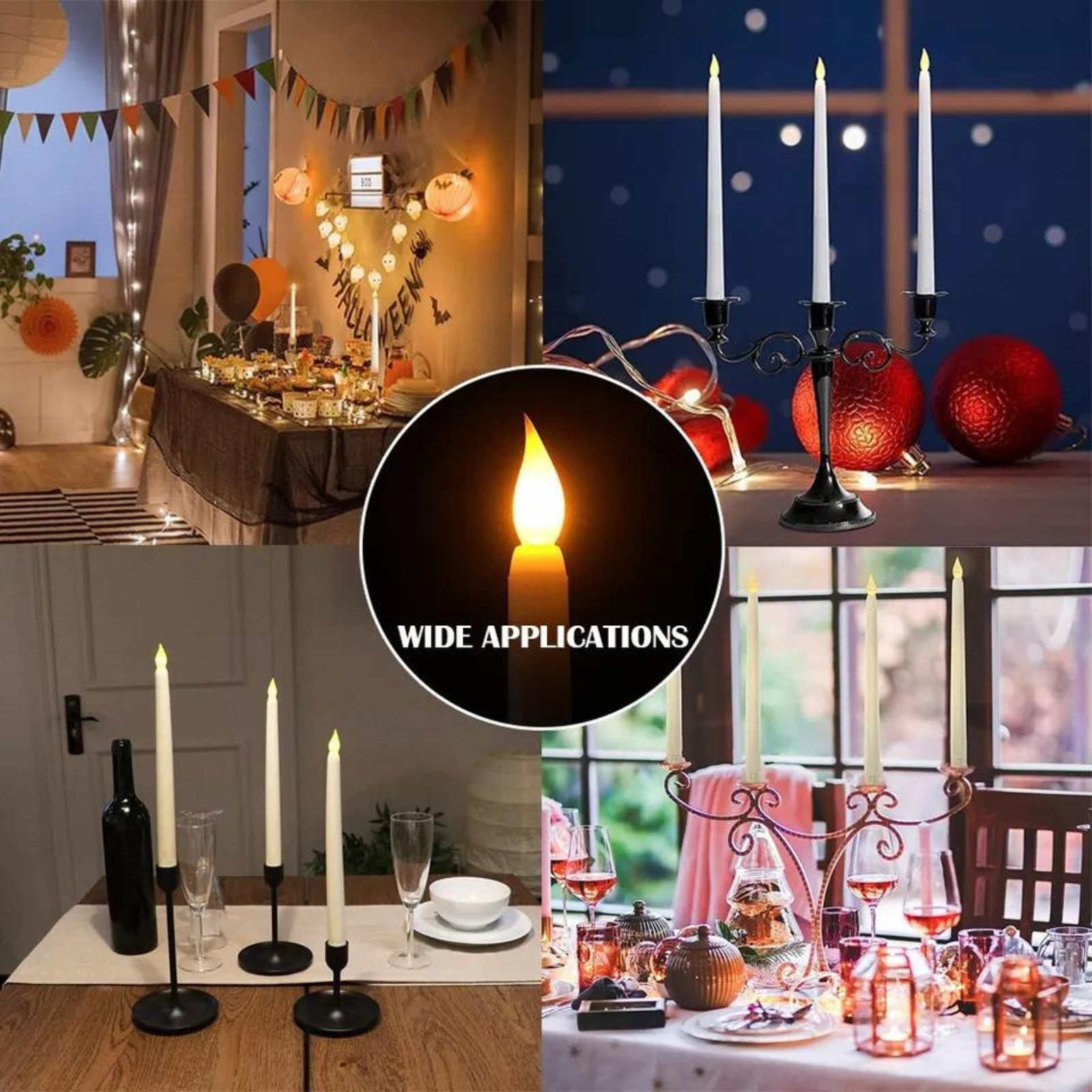 12x Wedding Party Light Lamp LED Flameless Taper Candles Battery Operated