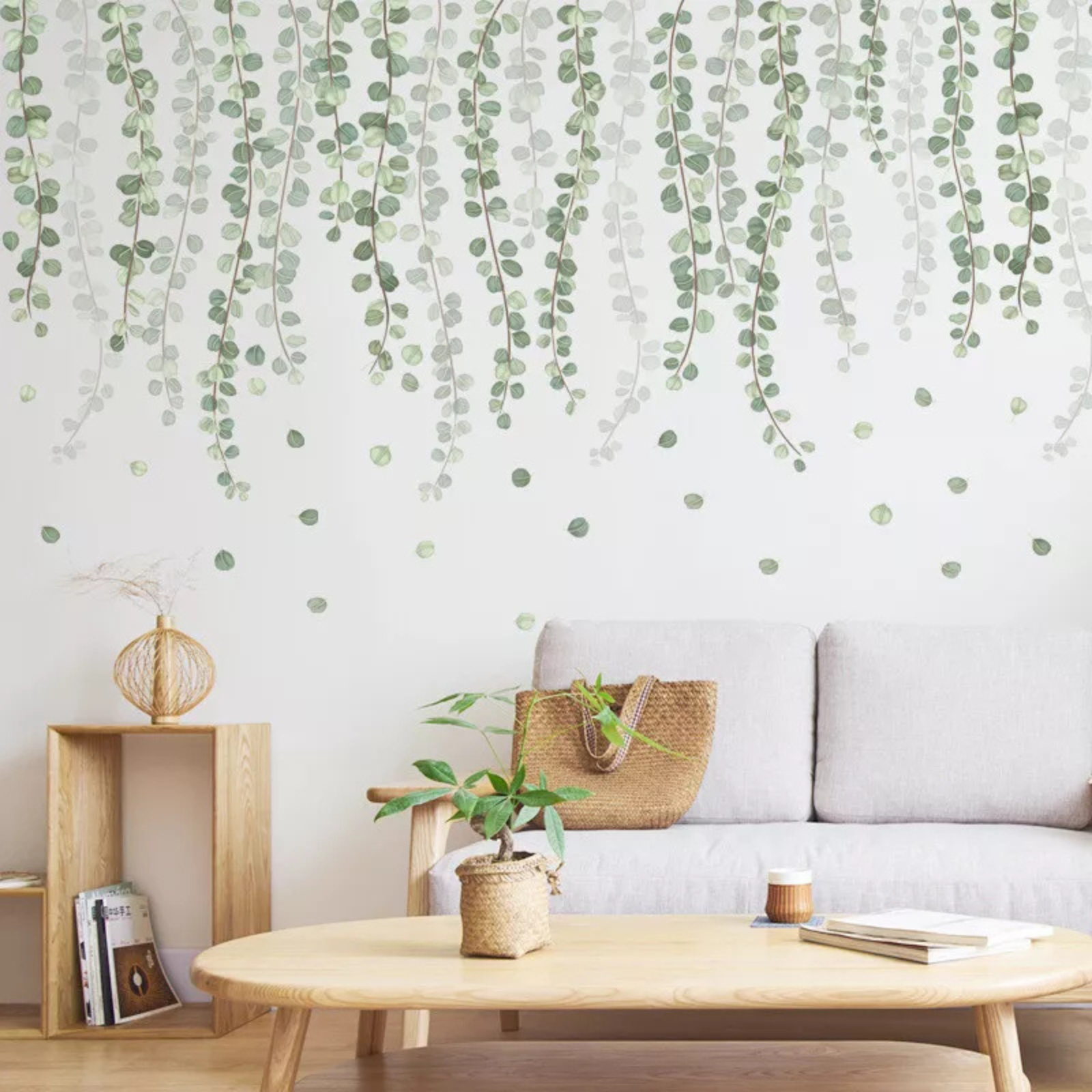 Wall Stickers Living Room Decor Plant Removeable Tropical Green Leaves #01