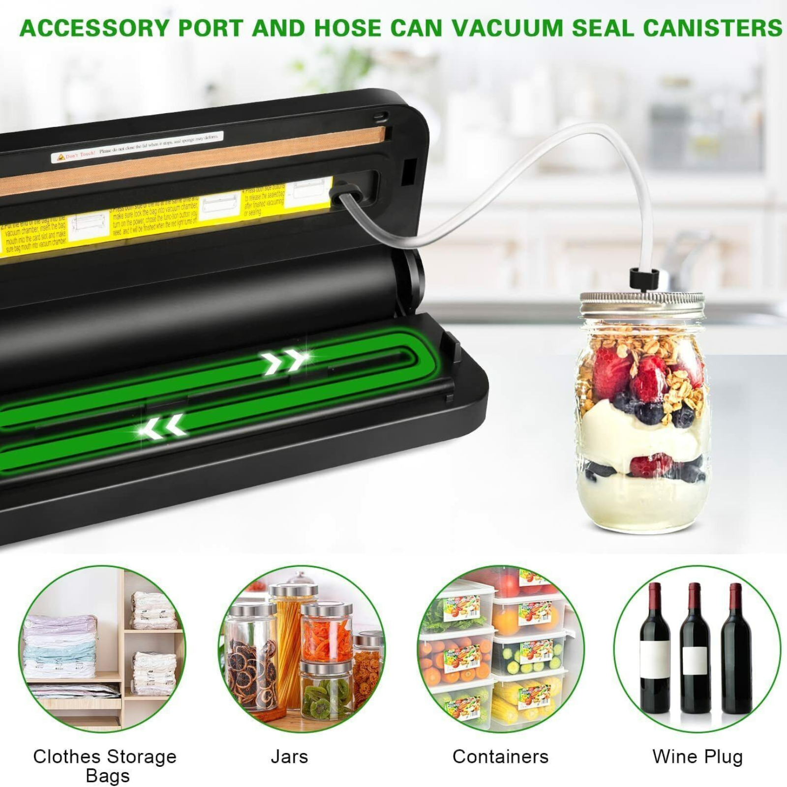 Food Saver Storage Vacuum Sealer Machine Fresh Dry Wet With Bags Built-In Cutter