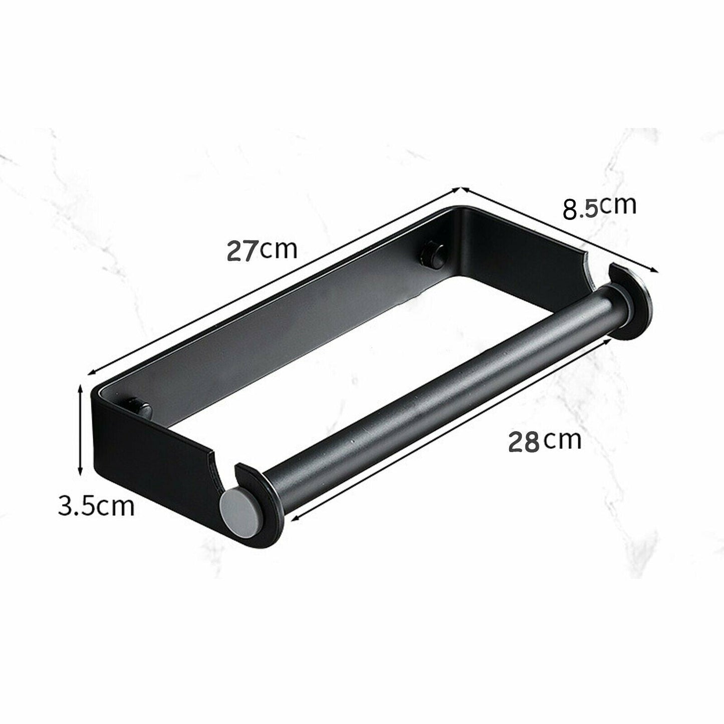 Aluminum Wall Mount Rack Bathroom Paper Towel Holder Black