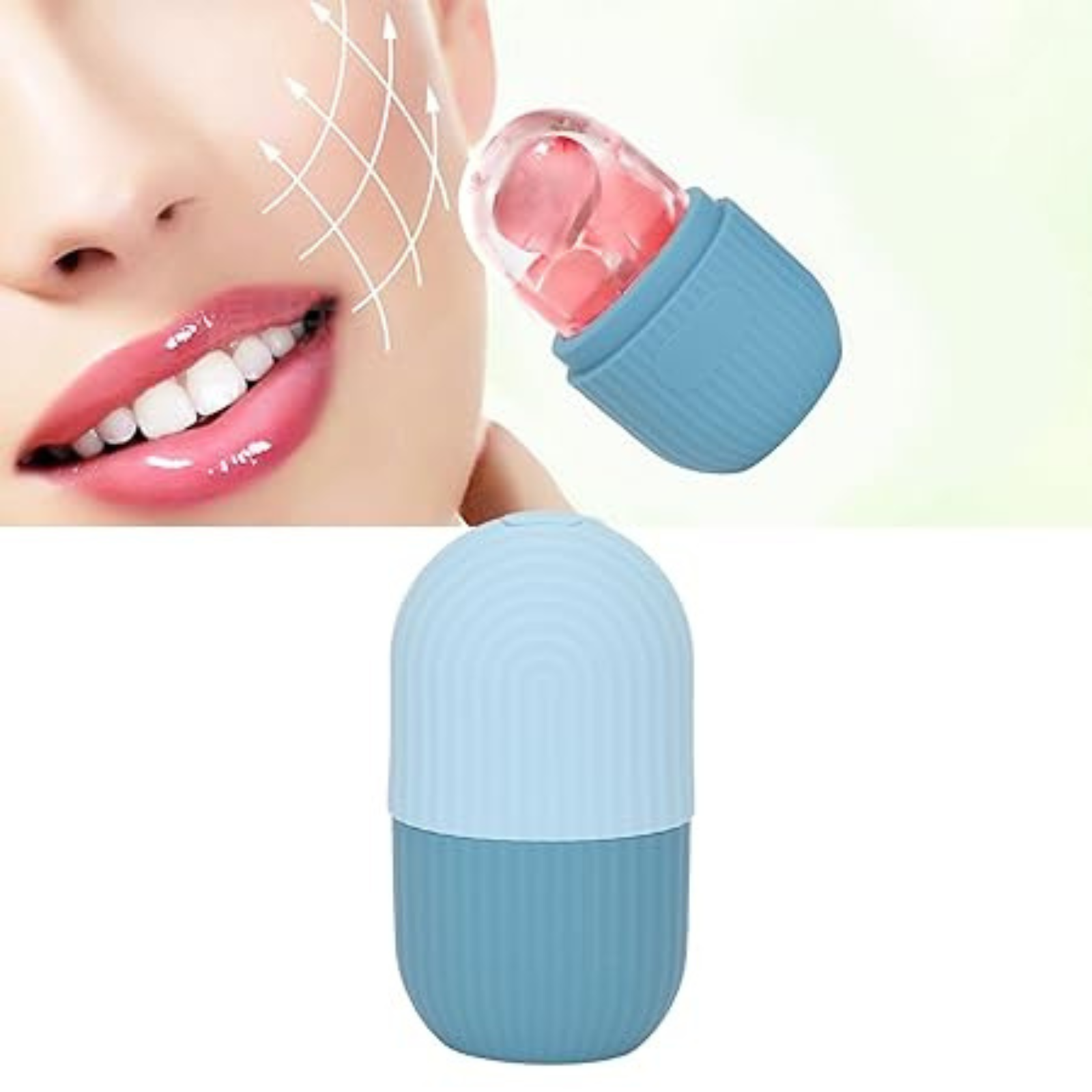 Shrink Pores Sculpt Face Ice Roller to Depuff Ice Facial Cube Massager Blue