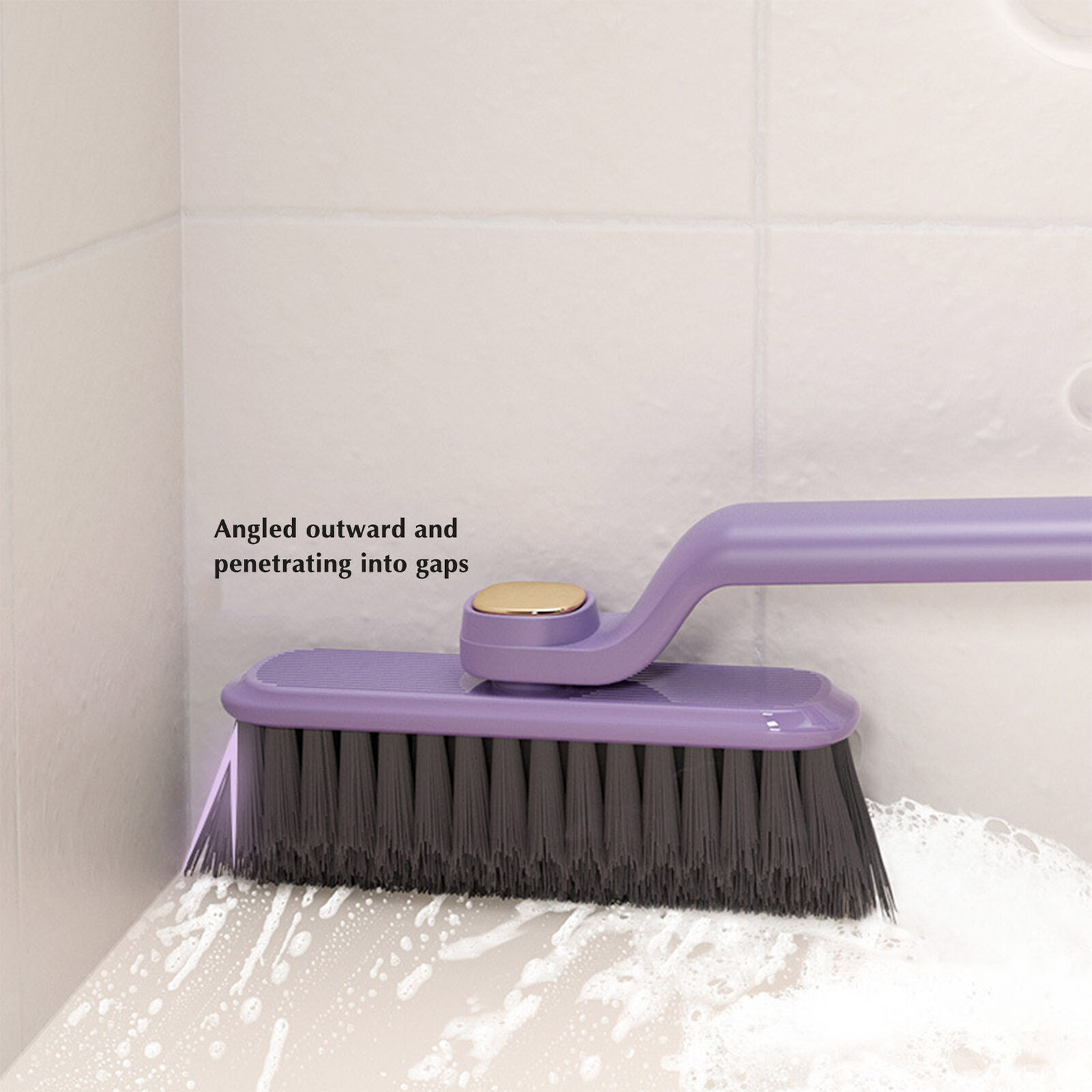 Rotating Crevice Cleaning Brush Multi-Function Shutter Door Window Purple