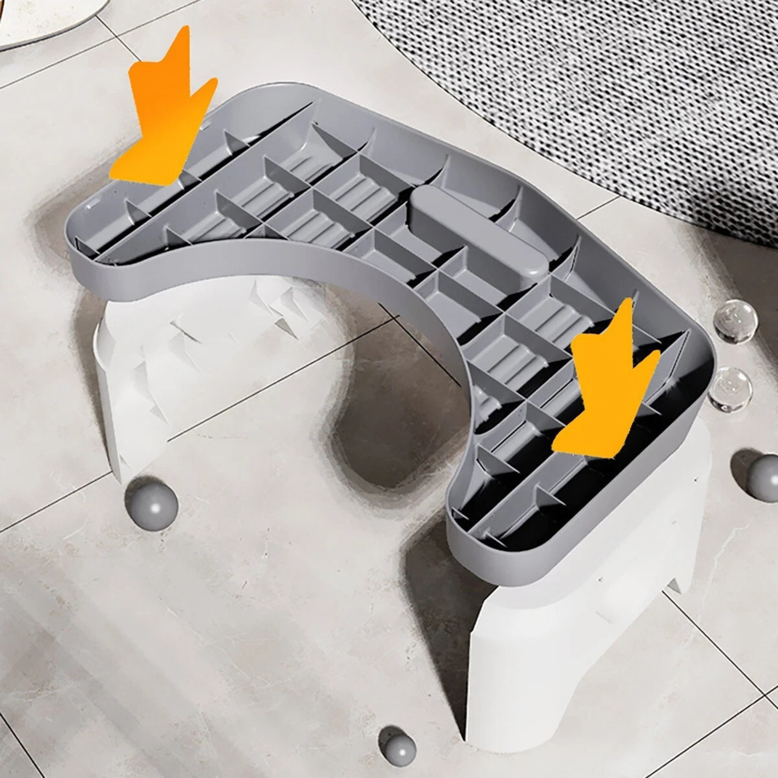 Grey Thickened Toilet Squatting Stool Bathroom Footstool Support