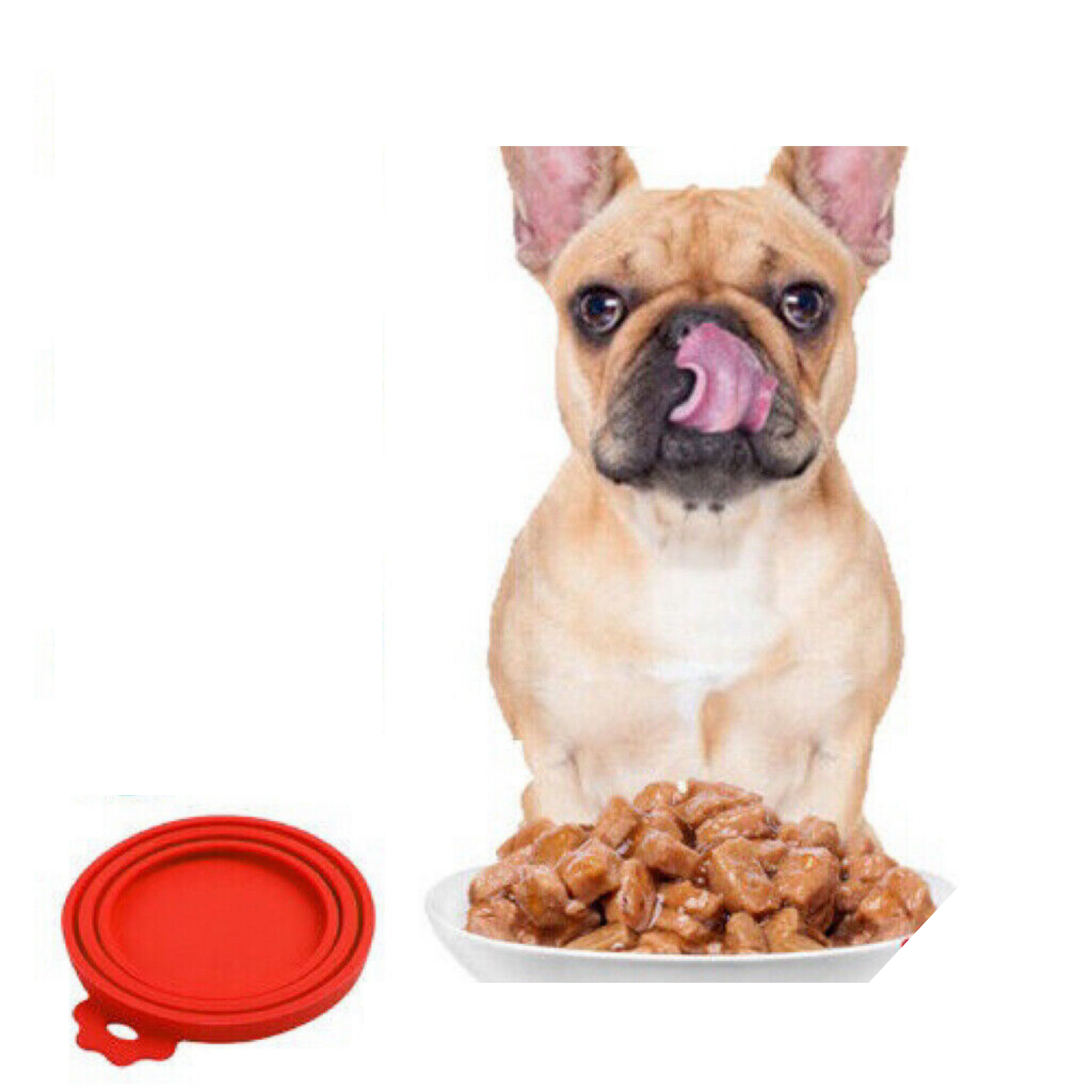 Reusable Storage Cap Silicone Pet Food Can Cover Lid Dog Cat Pet Tin 1x Red